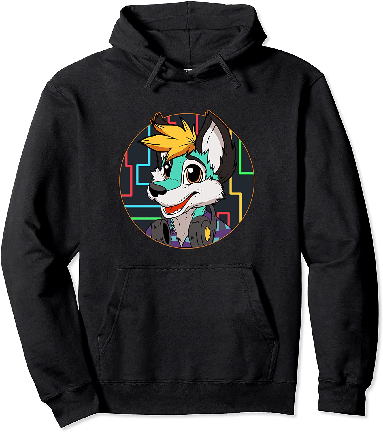 Djing Fox Furry Fursona Hoodie Gift Women Men Pullover Hoodie