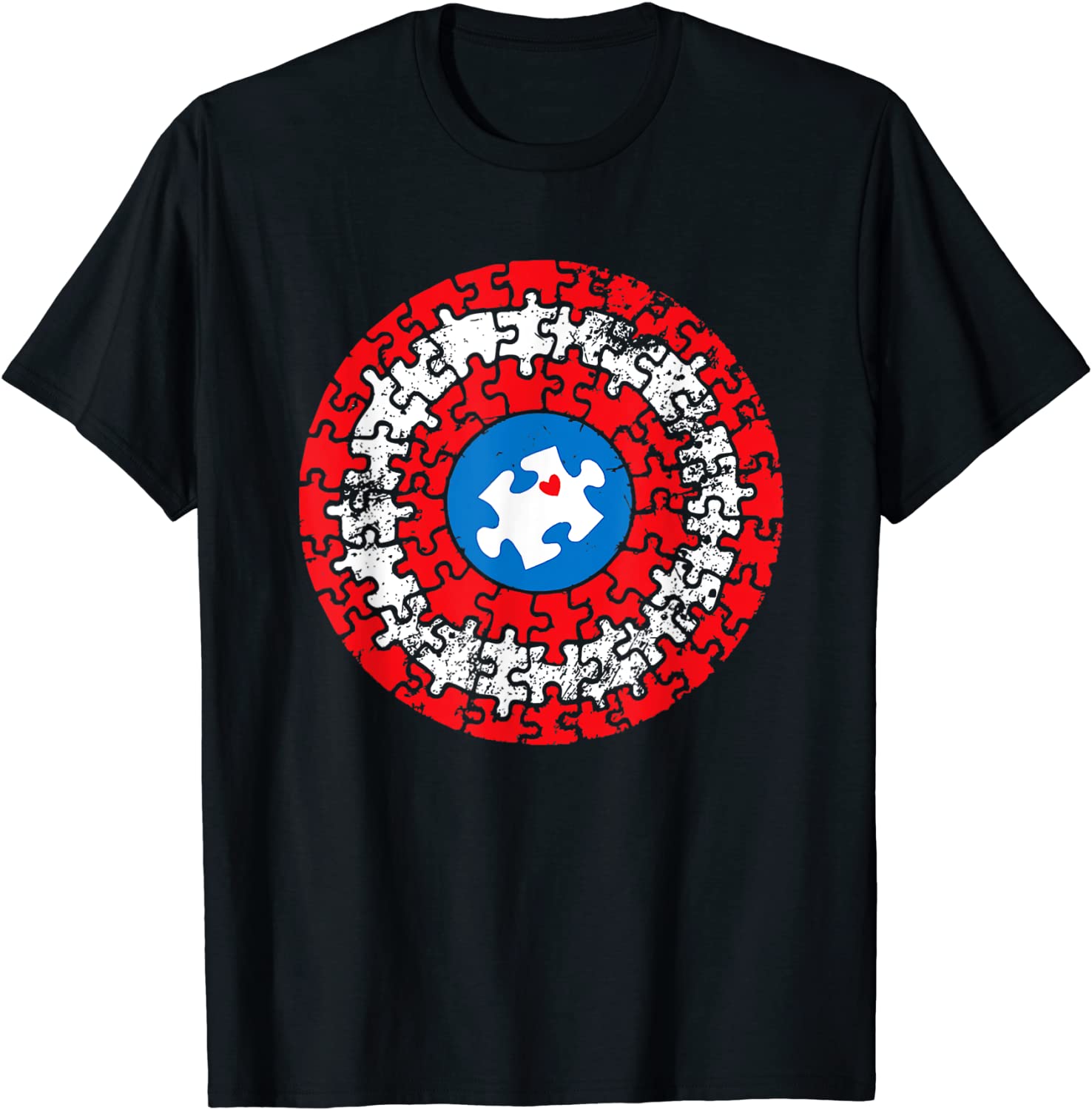 Captain Autism puzzle superhero shield Autism awareness T-Shirt