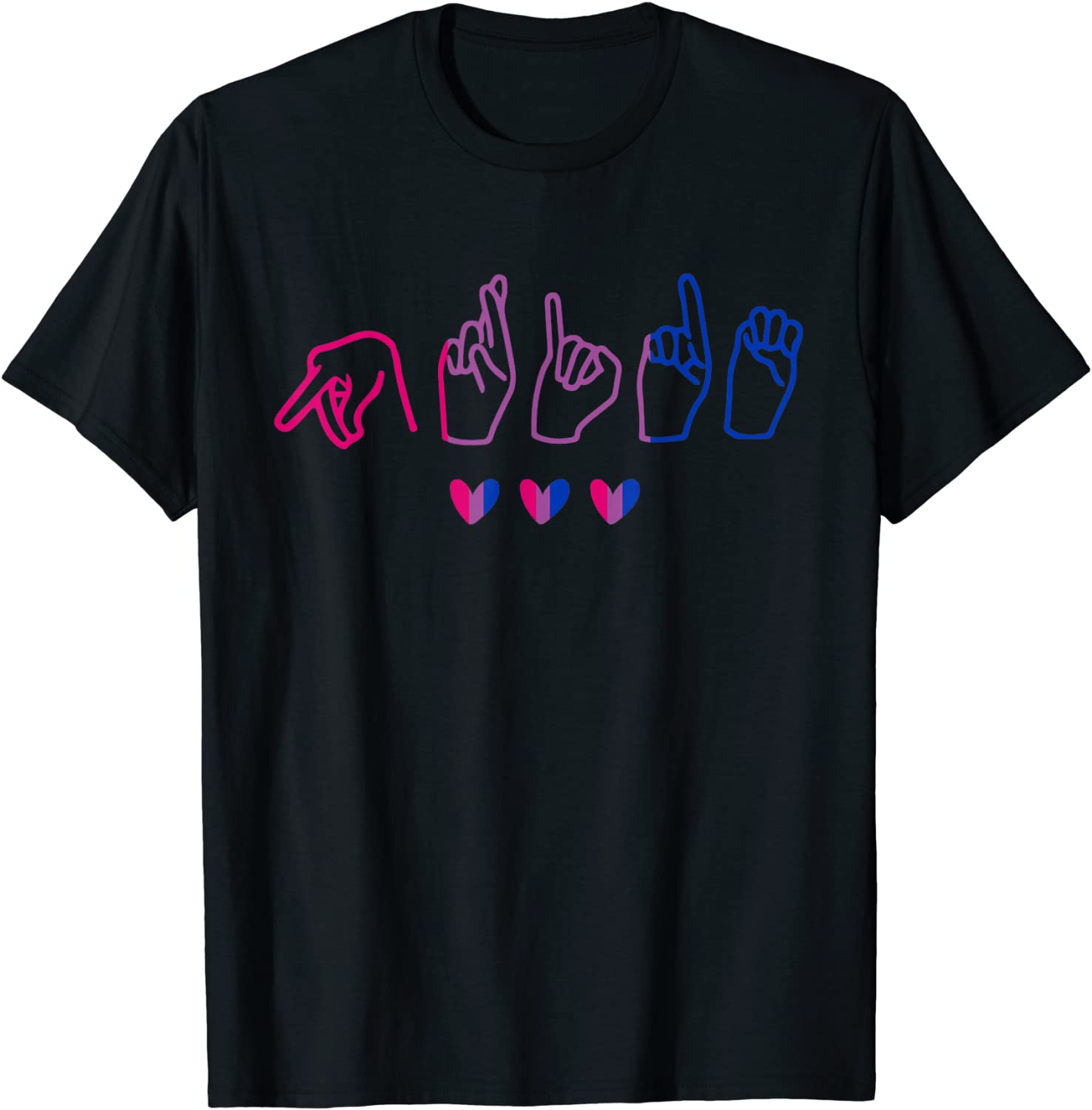 Bisexual ASL Pride - Bi Sign Langauge Bisexuality Outfit T-Shirt