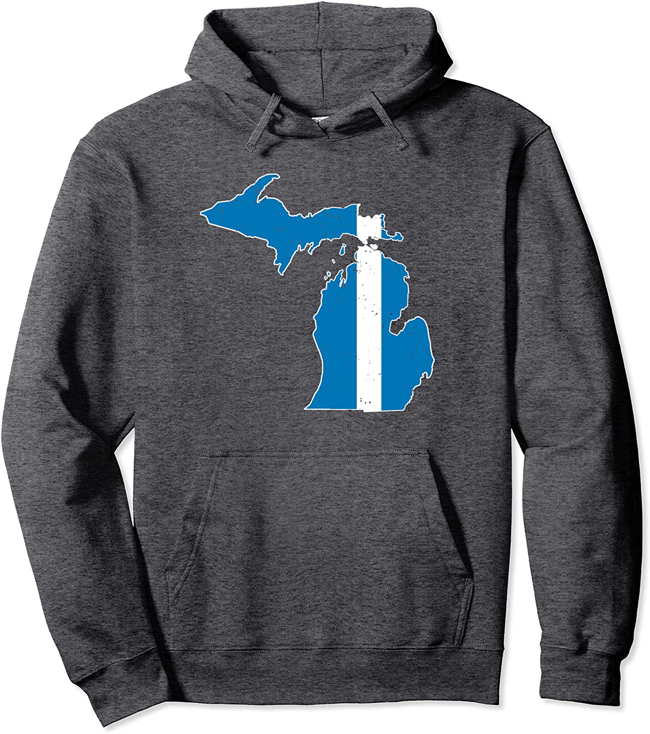 Detroit Football Michigan Lion State Stripe Vintage Pullover Hoodie