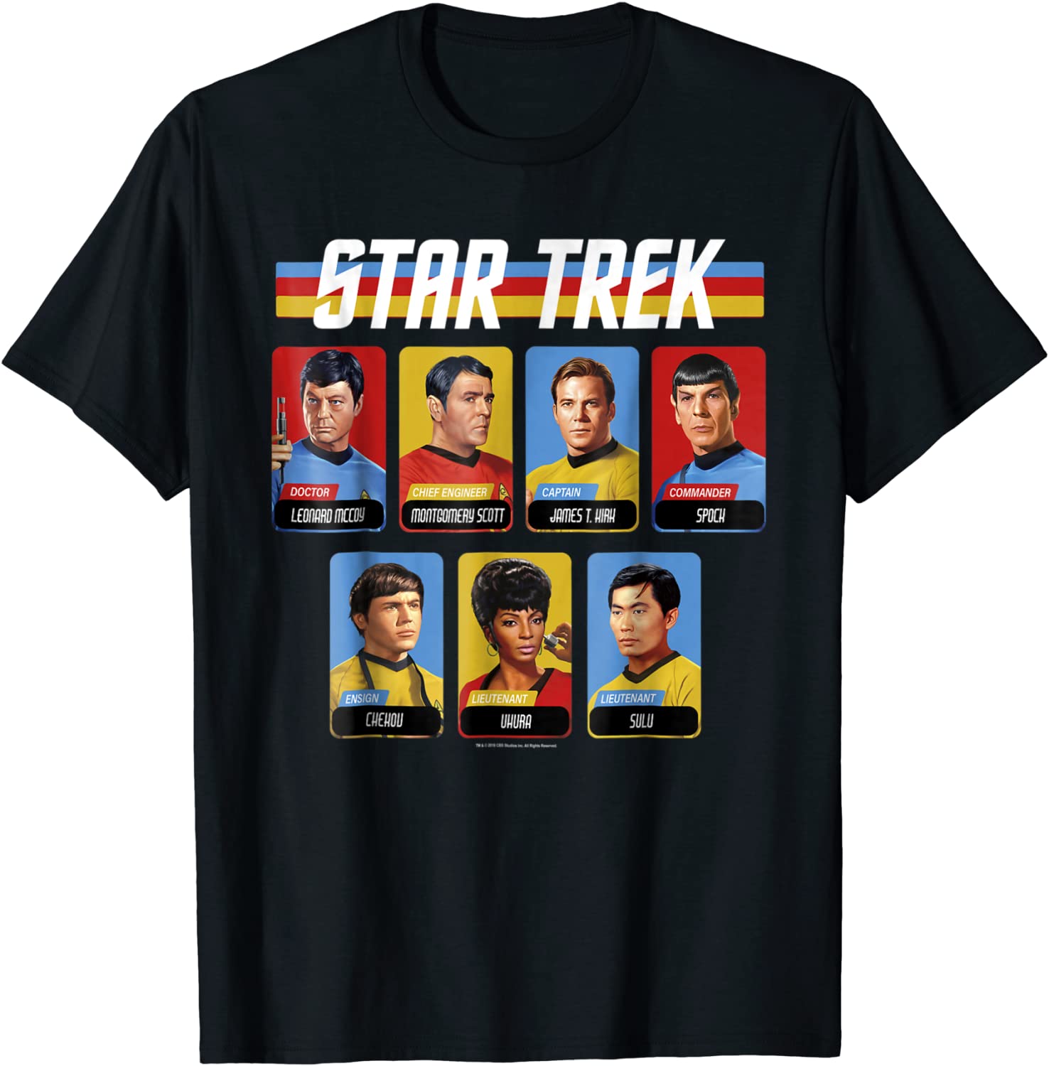 Star Trek Original Series Crew Retro Rainbow Graphic T-Shirt