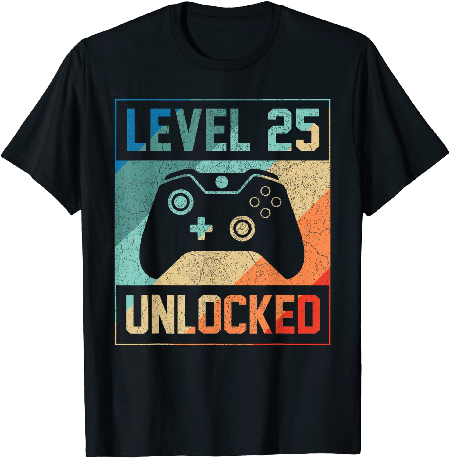 Level 25 Unlocked Shirt Video Gamer 25th Birthday Gifts Tee T-Shirt