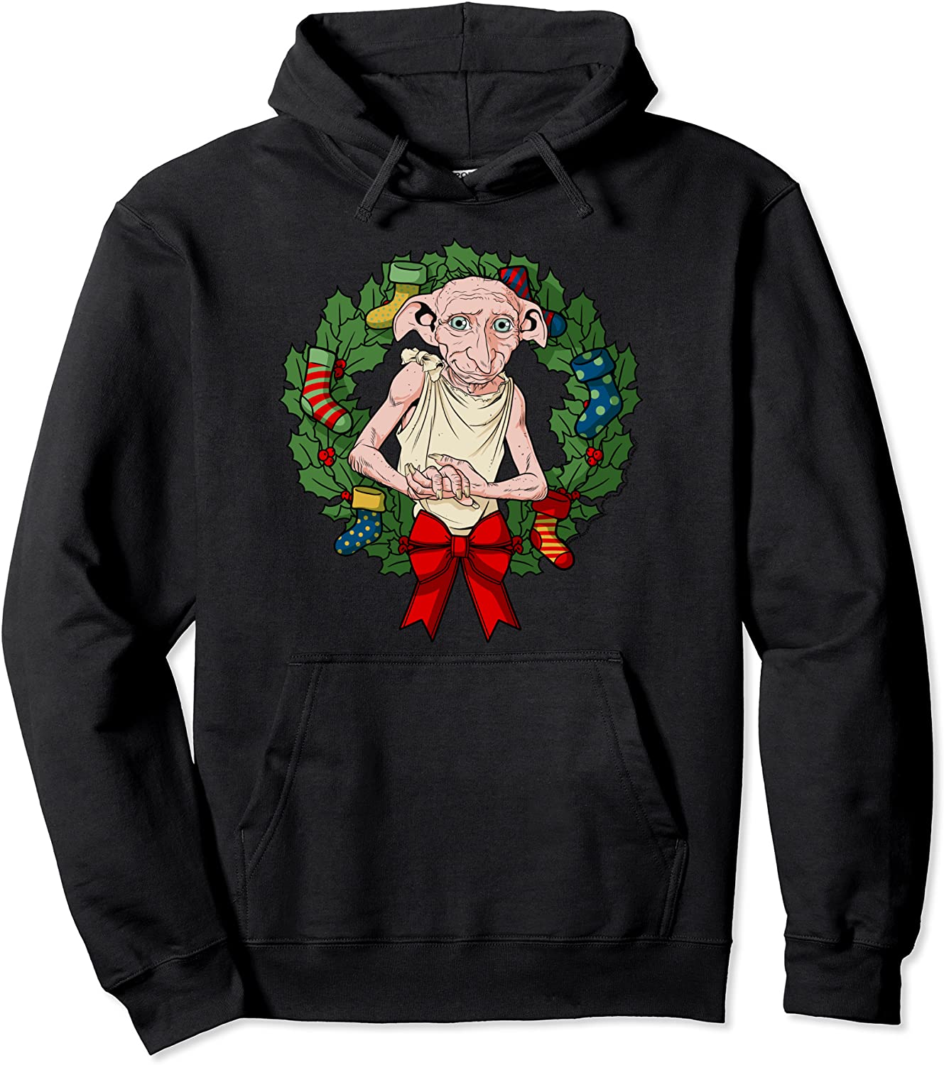Harry Potter Christmas Dobby Wreath Pullover Hoodie