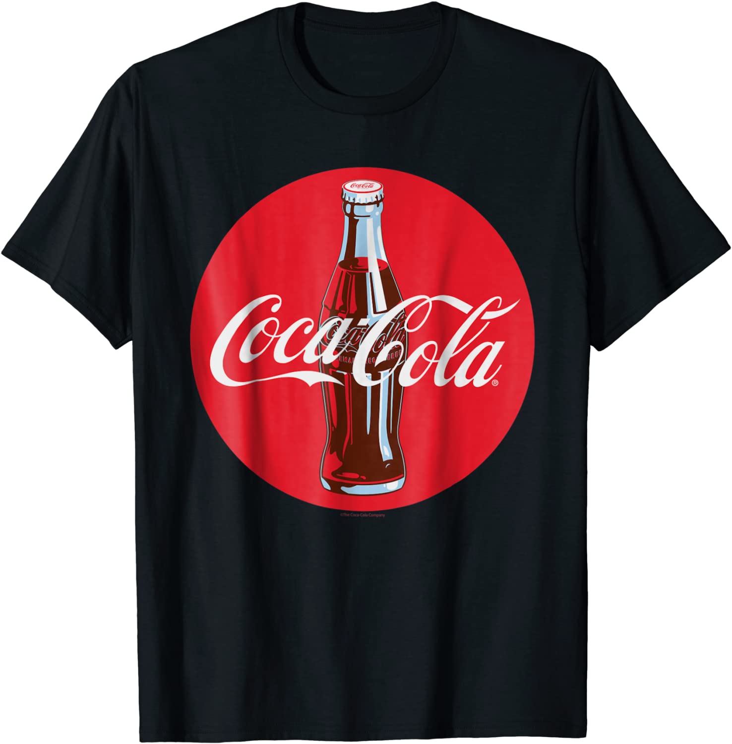 Coca-Cola Red Circle Retro Bottle Logo Graphic T-Shirt