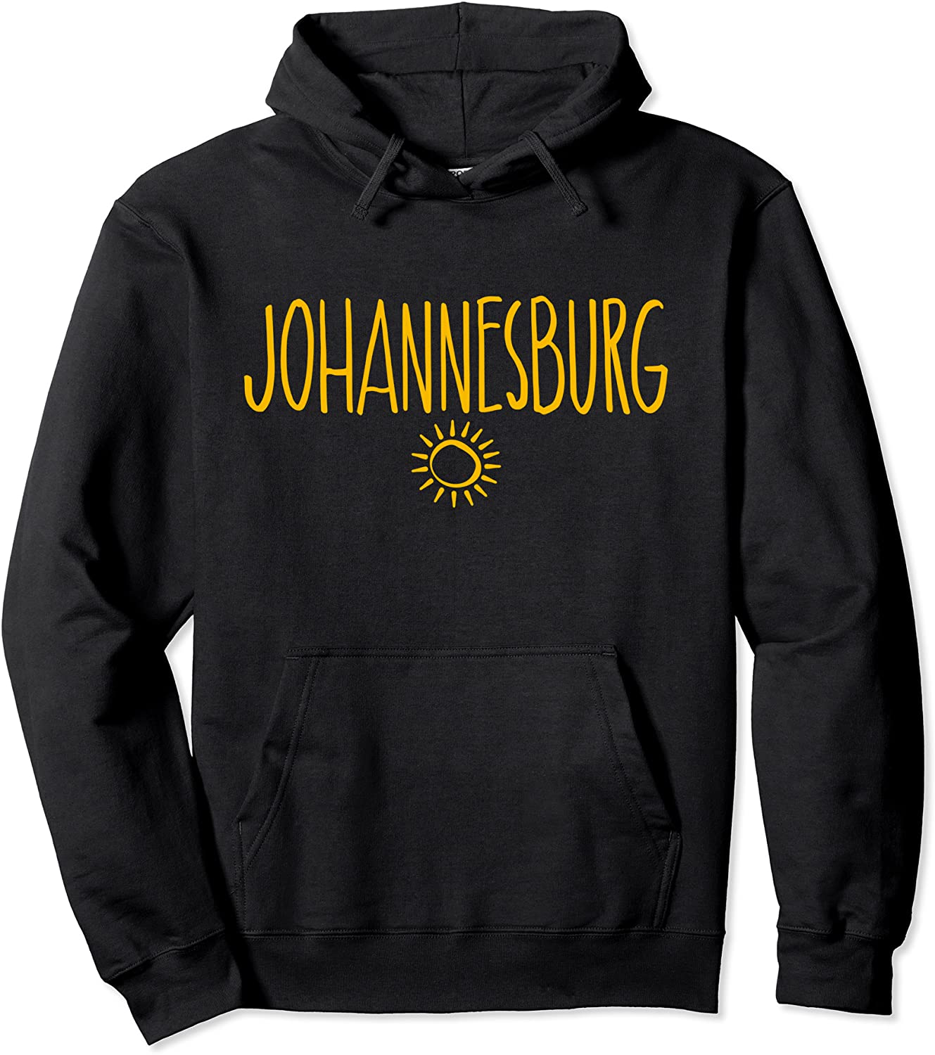 Johannesburg South Africa Sun Handwritten Text Amber Print Pullover Hoodie