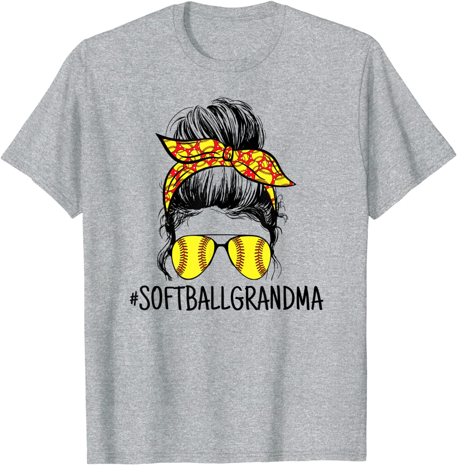 Womens Softball Proud Sport Grandma Softball Glasses T-Shirt