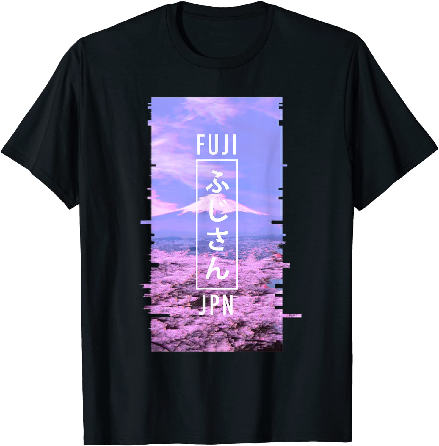 Mt Fuji Japan Glitch Art - Japanese Otaku Vaporwave T-Shirt