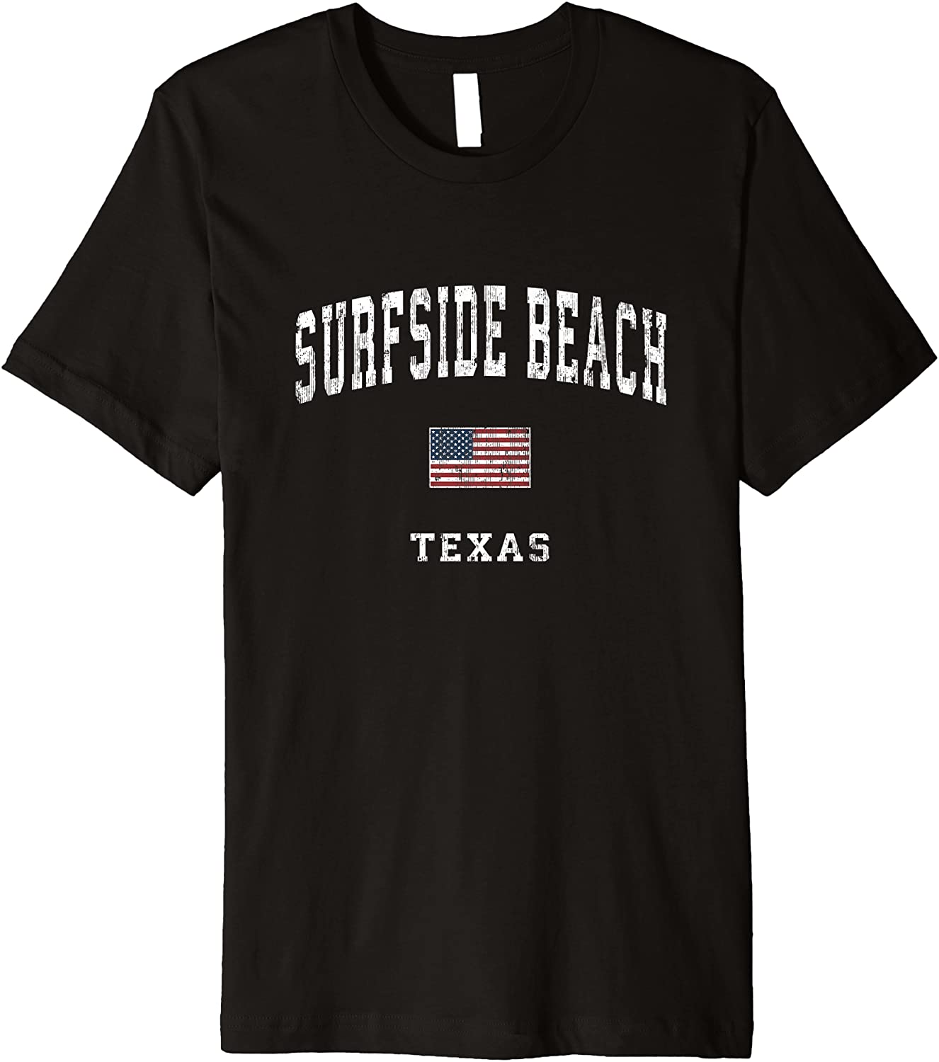 Surfside Beach Texas TX Vintage American Flag Sports Design Premium T-Shirt