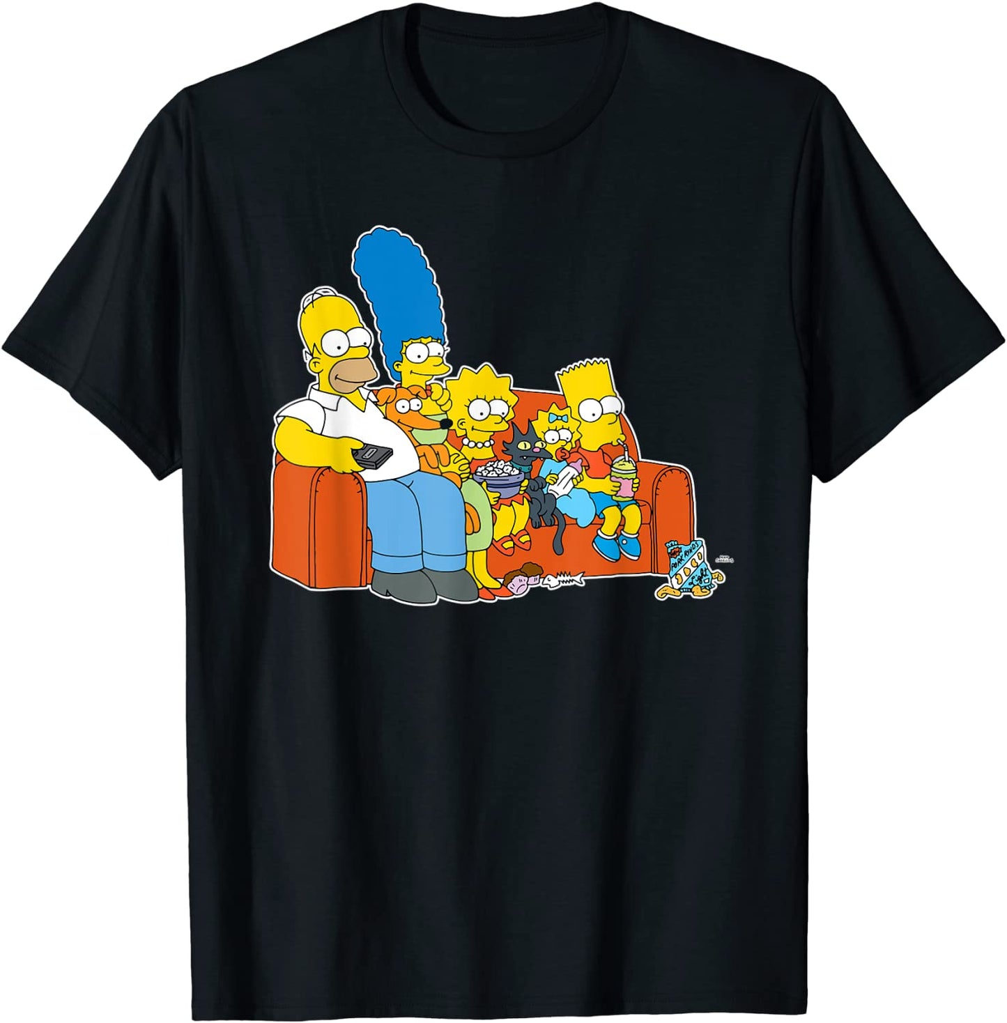 The Simpsons Homer Marge Maggie Bart Lisa Simpson Couch T-Shirt