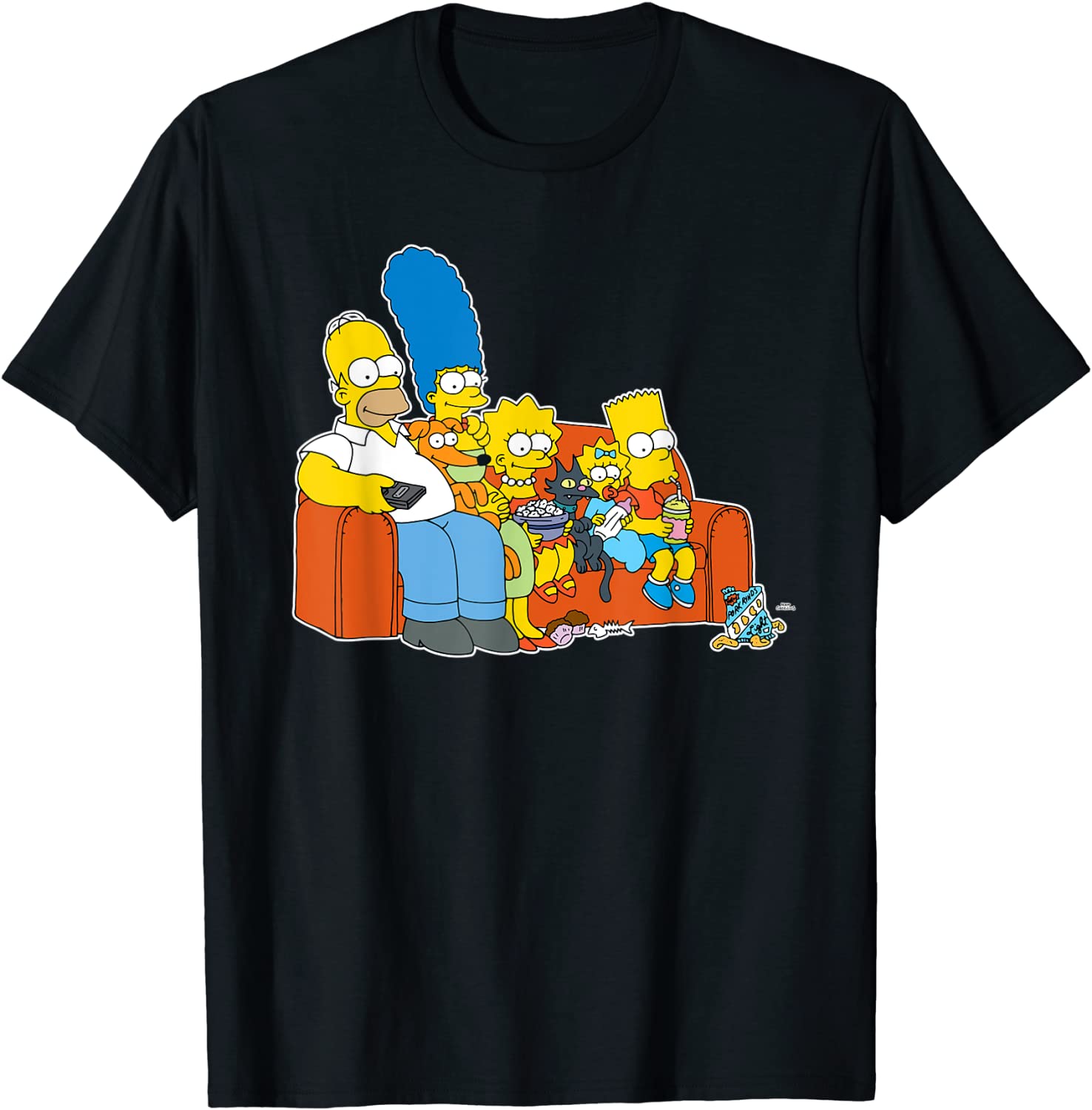 The Simpsons Homer Marge Maggie Bart Lisa Simpson Couch T-Shirt
