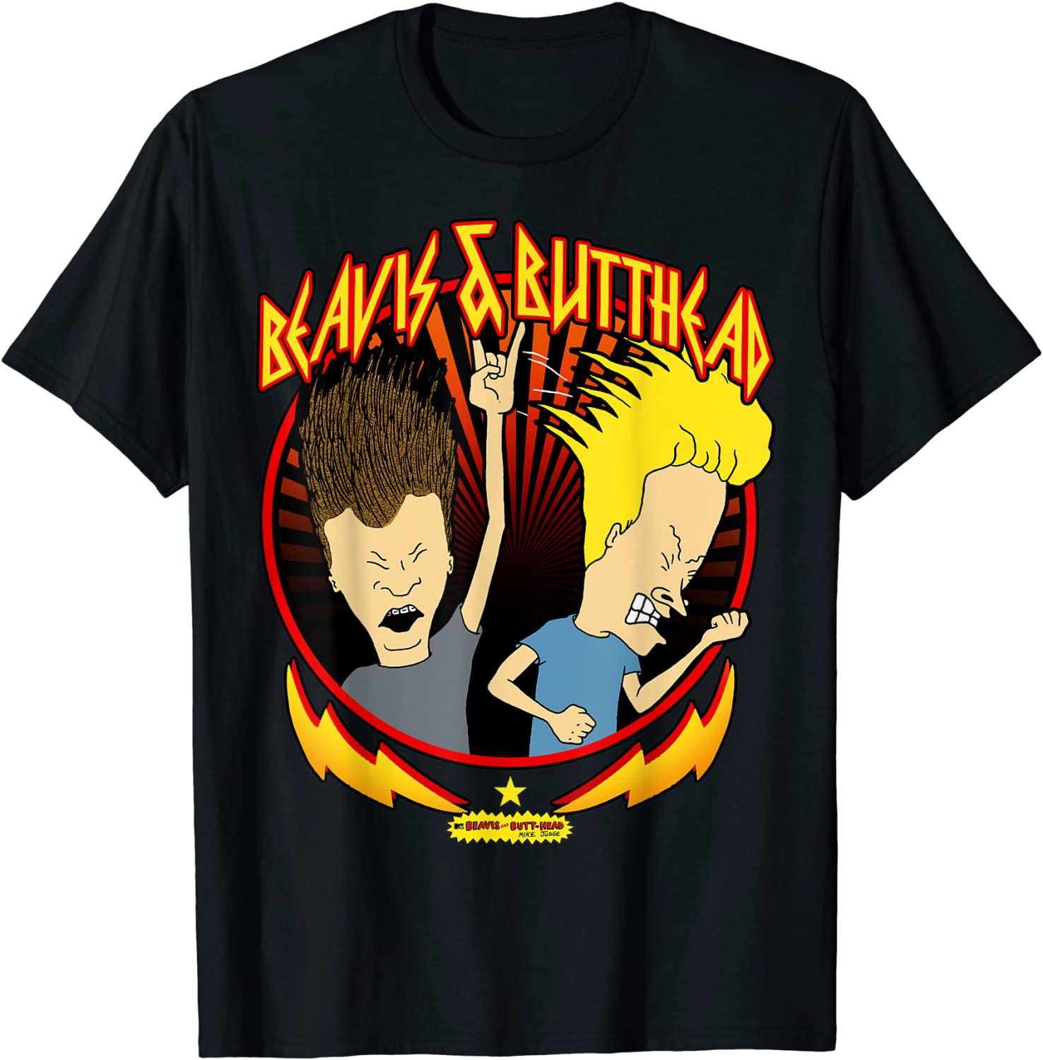 Beavis and Butthead Metal Colors Rock Out Graphic T-Shirt
