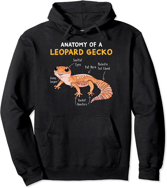 Anatomy Of A Leopard Gecko Funny Gecko Mom Reptile Dad Pullover Hoodie