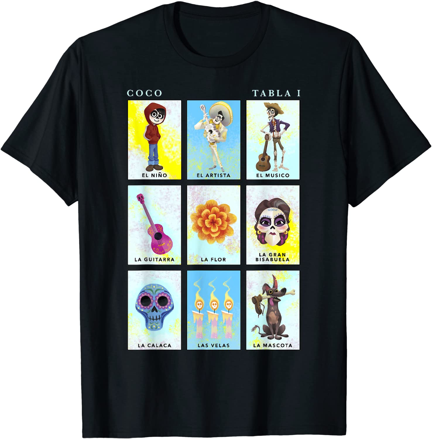 Disney Pixar Coco Group Shot Table 1 Panels T-Shirt