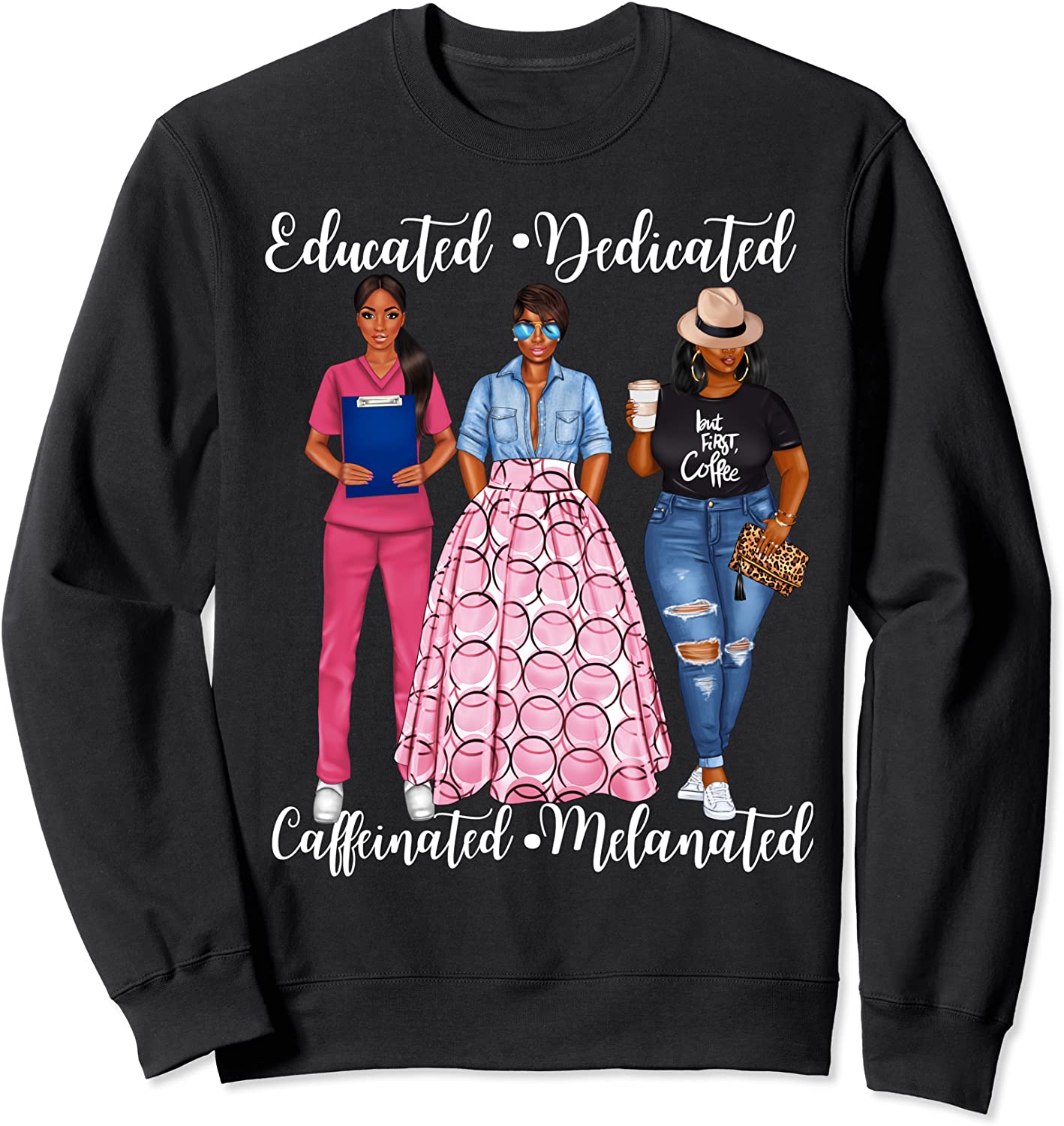 Black Female Nurse Nursing Student Hospital Assistant Womens Sweatshirt