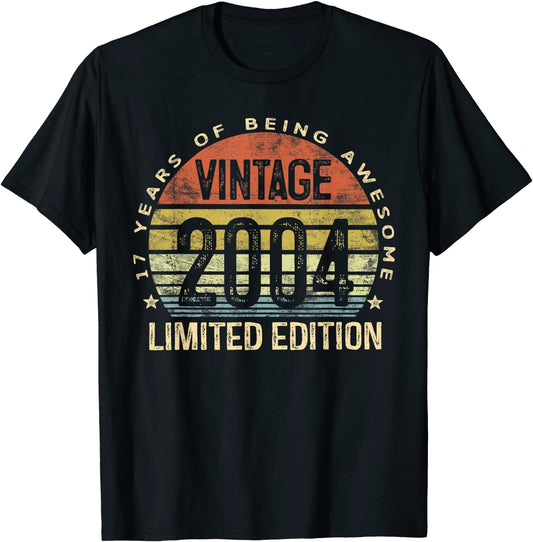 17 Year Old Gifts Vintage 2004 Limited Edition 17th Birthday T-Shirt