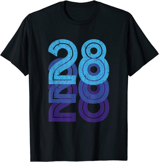 28 Lucky Number 28th Year Birthday Age Sports Team T-Shirt