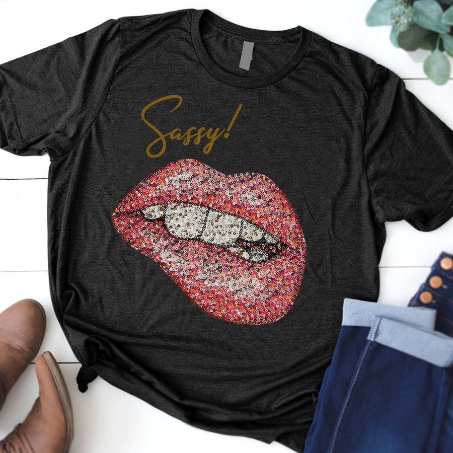 Sassy Lips Sexy Graphic T-Shirt T-Shirt