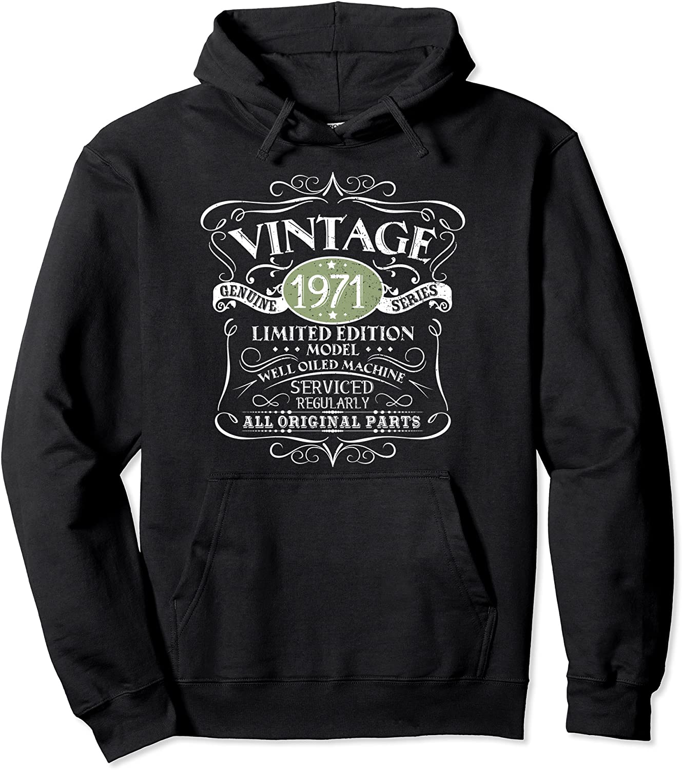 Vintage 1971 50th Birthday Gift Men Women Original Design Pullover Hoodie