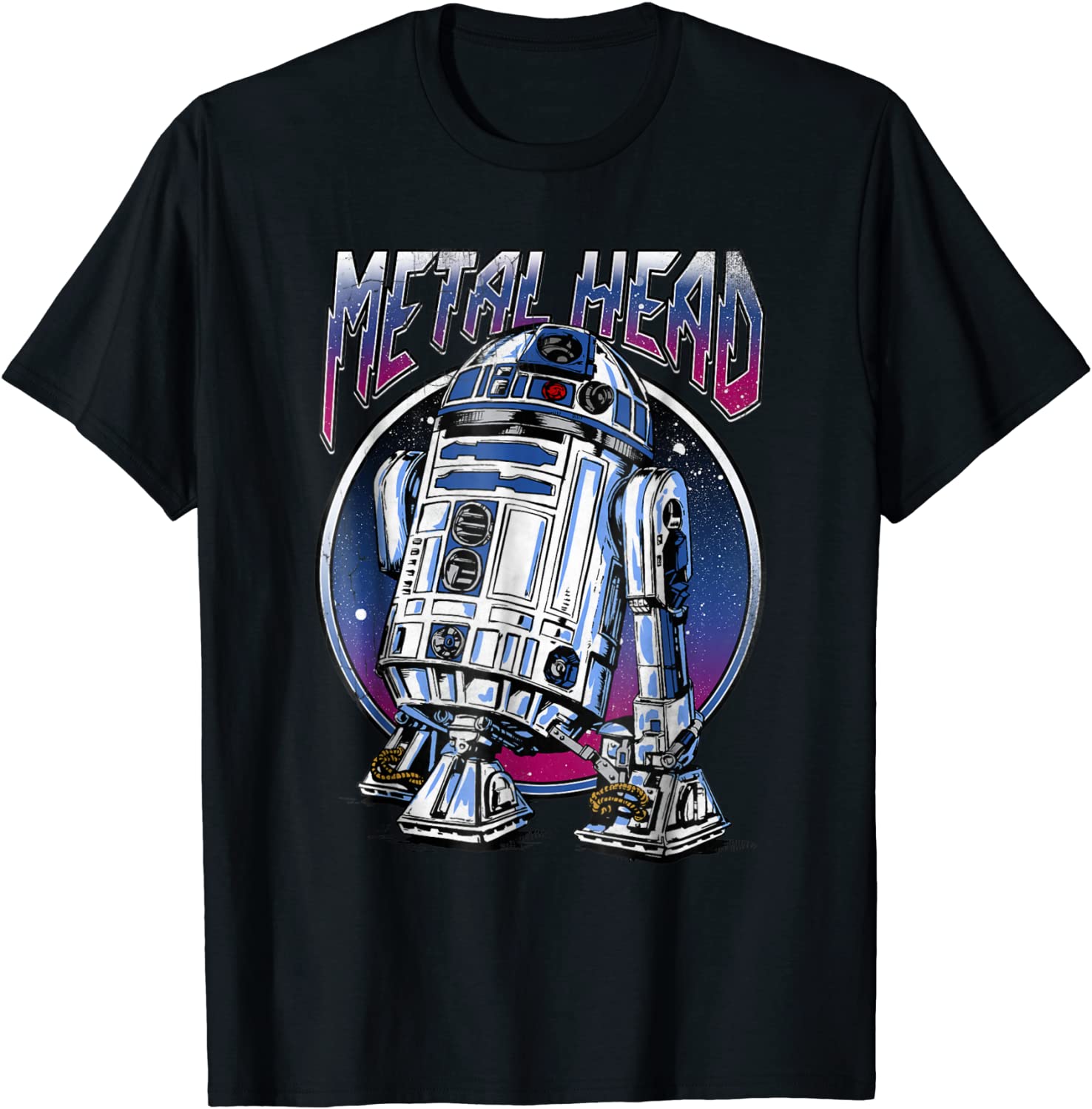 Star Wars R2D2 Metal Head Vintage Graphic T-Shirt Z2