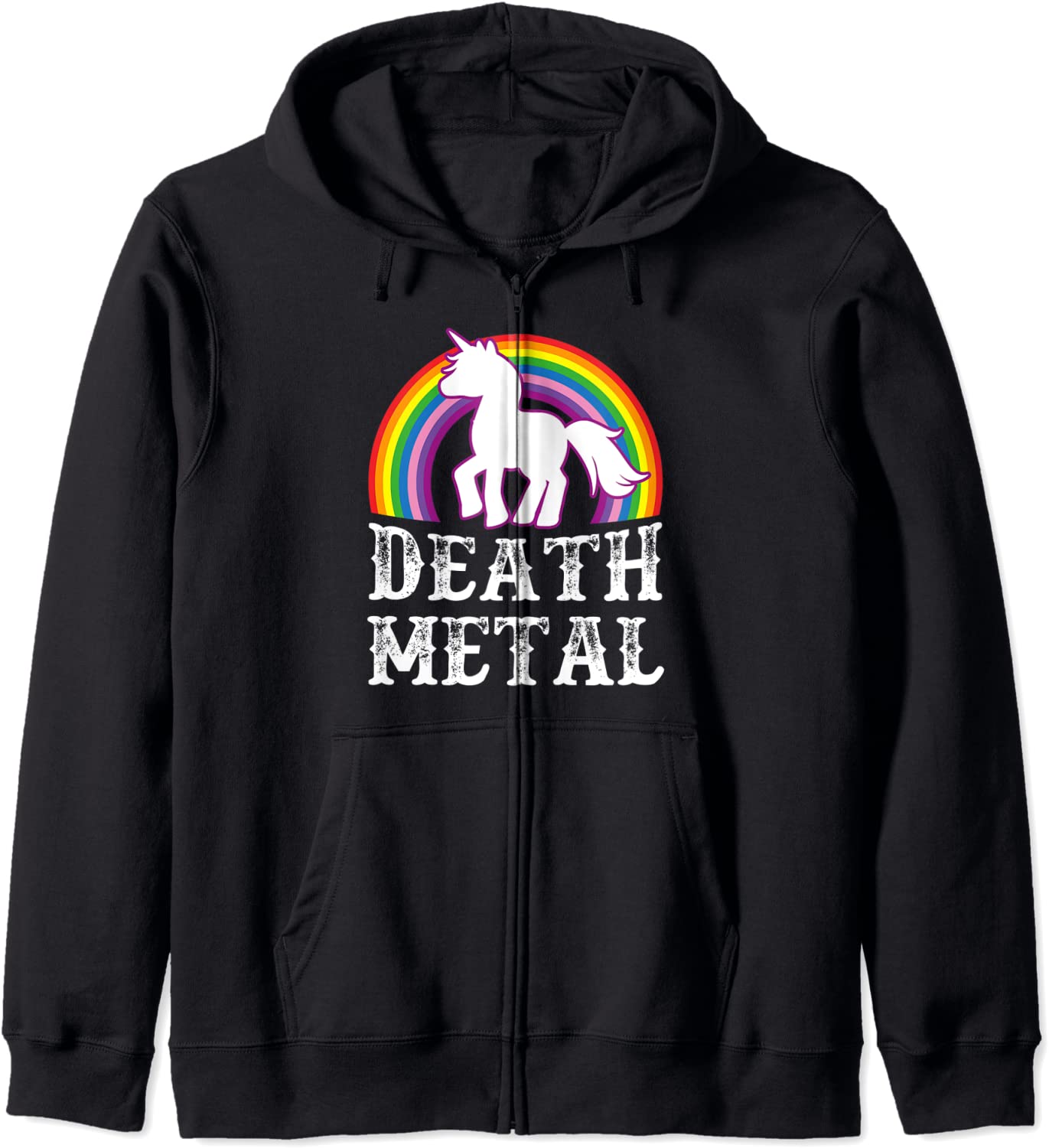 Death Metal Unicorn - Sarcastic Heavy Metal Hoodie