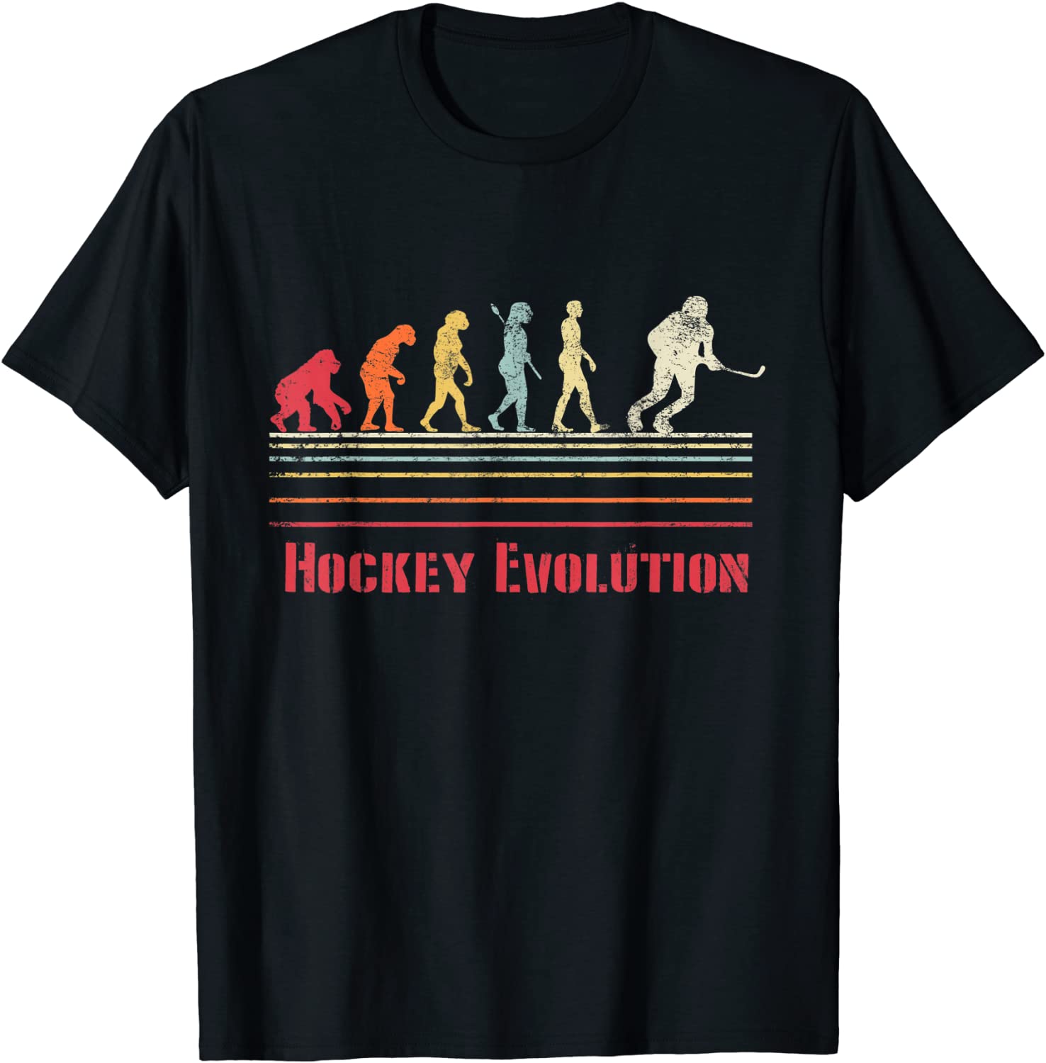 Hockey Evolution Retro Slapshot Athletic Sports Player Gift T-Shirt