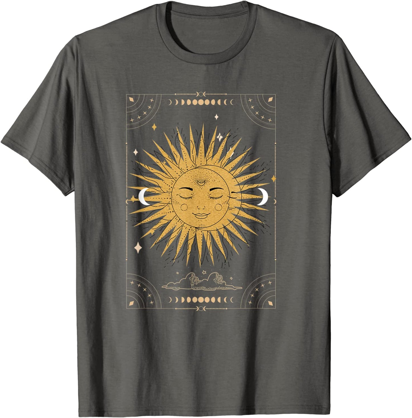 Dark Academia Aesthetic Tarot Aesthetic Sun and Moon Clouds T-Shirt