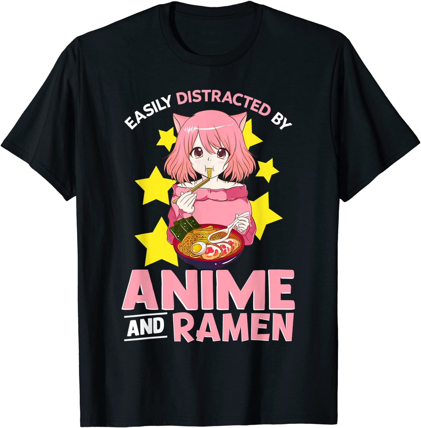 Easily Distracted By Anime and Ramen Bowl Japanese Noodles T-Shirt