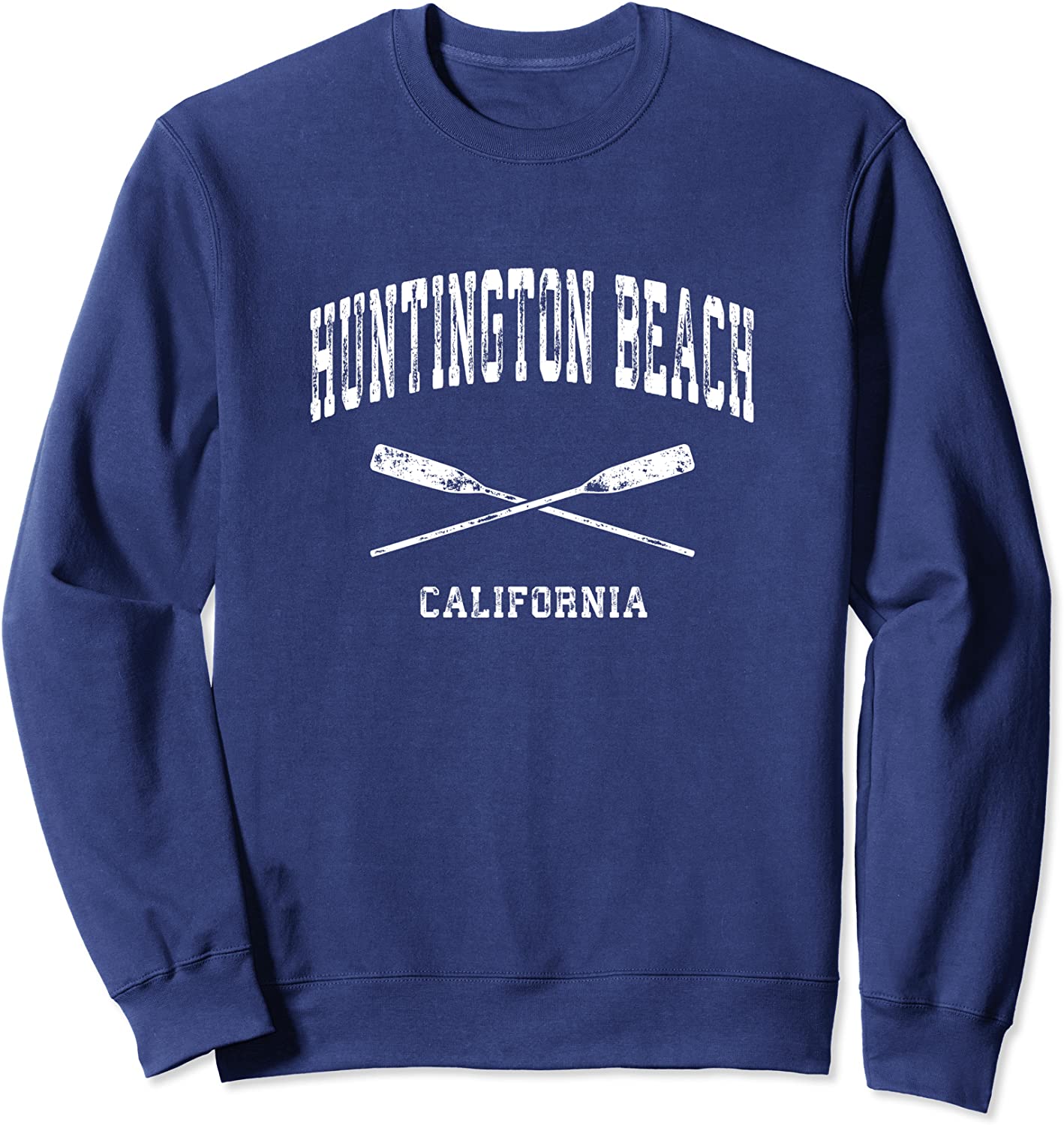 Huntington Beach California Vintage Nautical Crossed Oars Sweatshirt