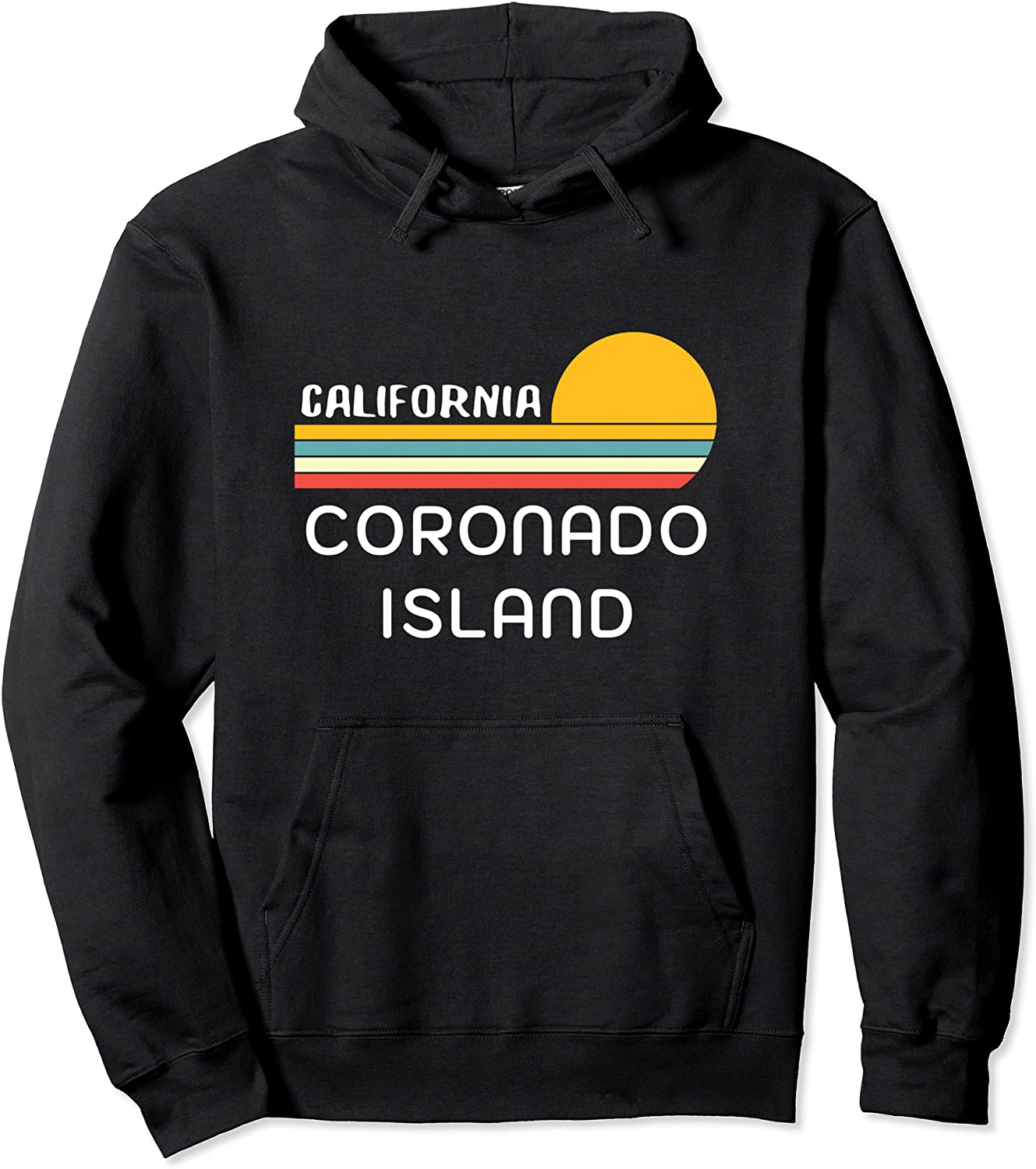 Retro Cool Coronado Island California Sunset Novelty Art Pullover Hoodie