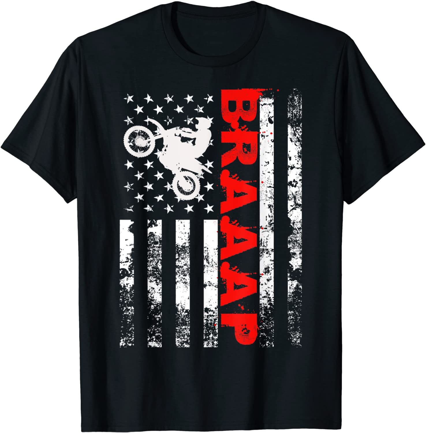 Braaap Vintage USA American Flag Tee T-Shirt