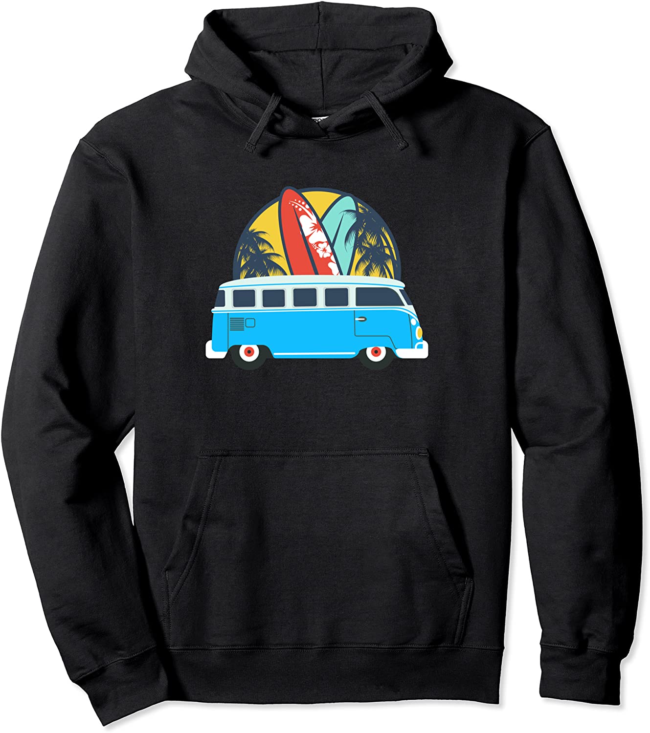 Summer Van Surf Vintage Pullover Hoodie
