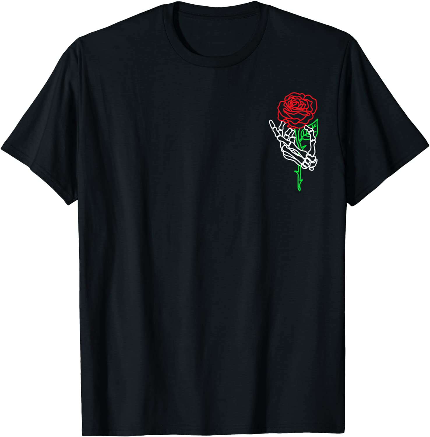 Skeleton Hand Holding Rose T-shirt Tattoo Shirts T-Shirt