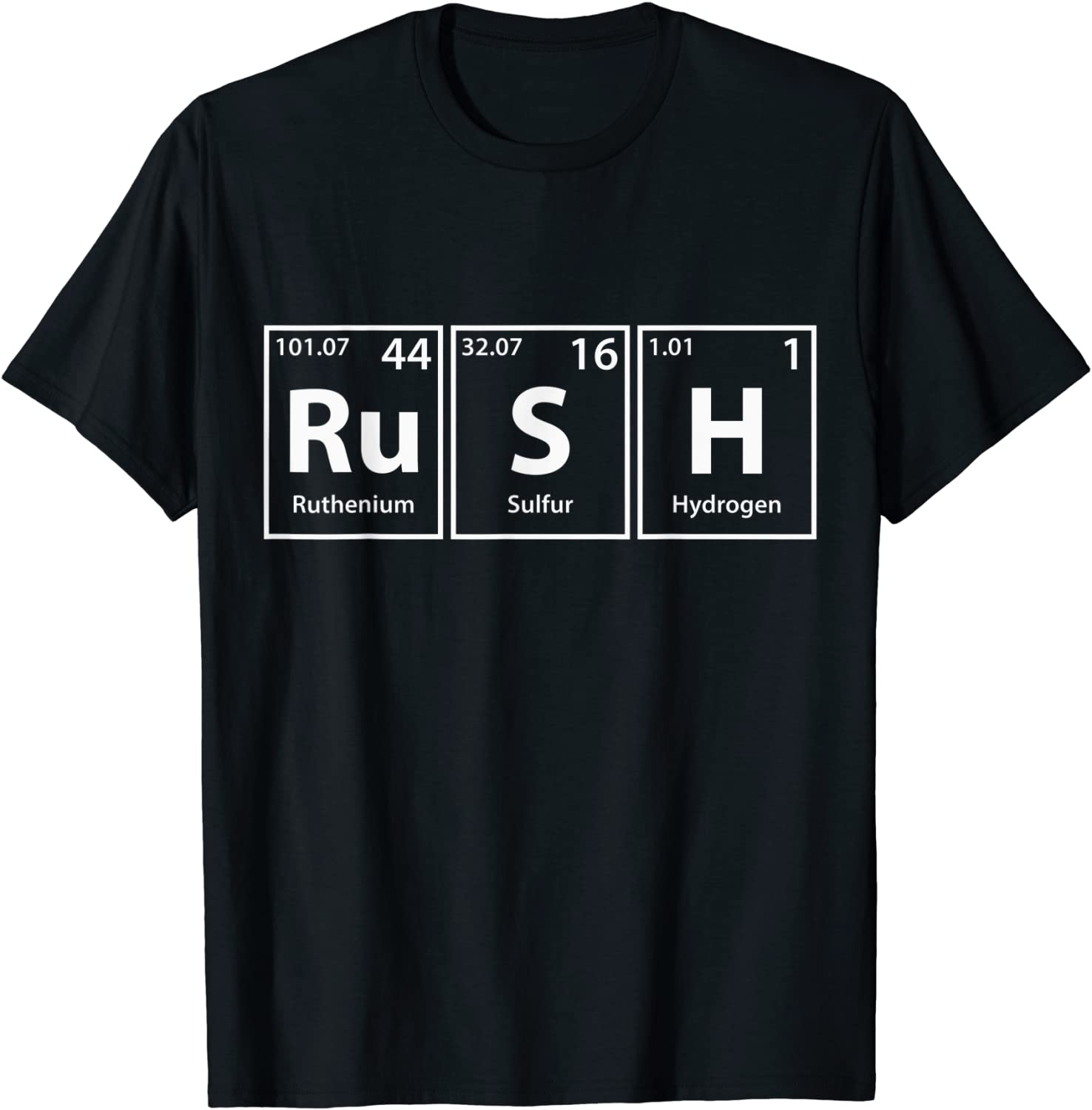 Rush Ru-S-H Periodic Table Elements Shirt T-Shirt