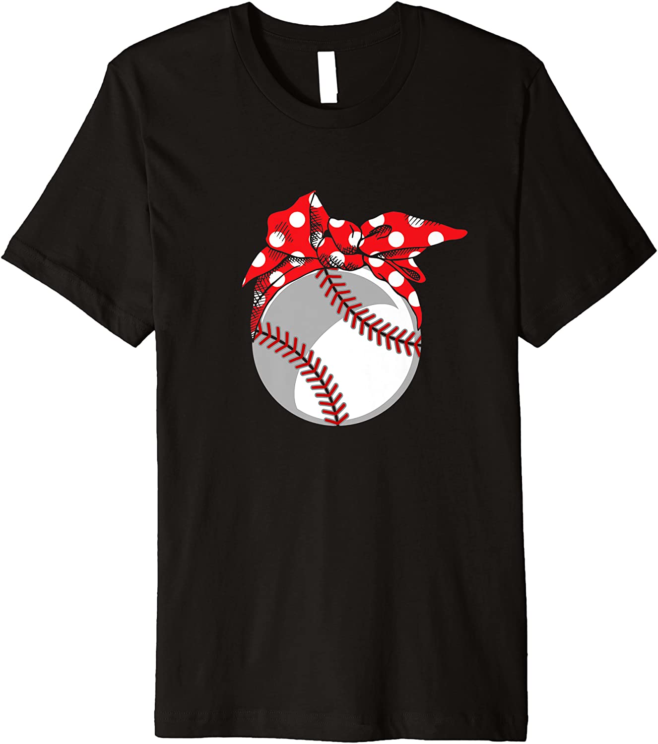 Baseball Sport Mom Red Polka Dot Bandana Gift T-Shirt