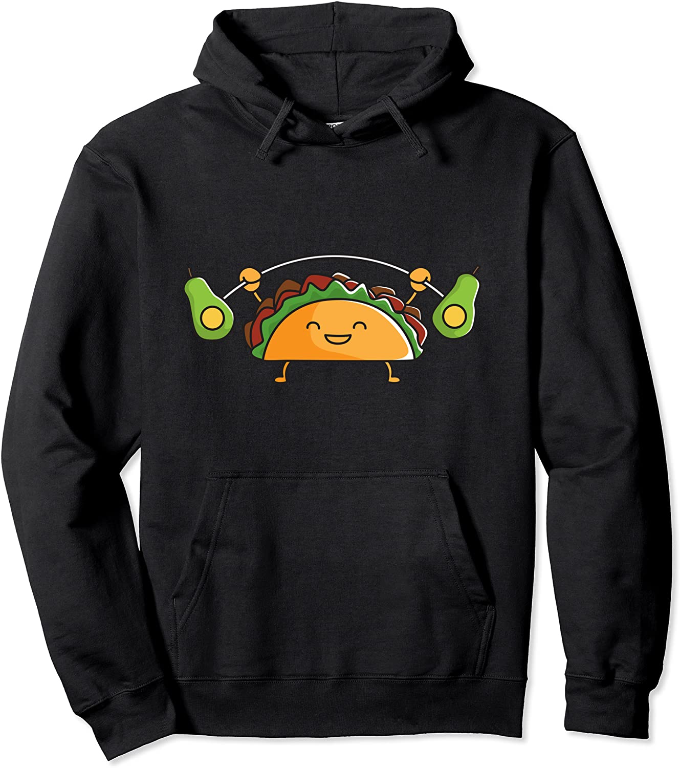 Taco Lifting Avocados Funny Food Snatch Squat Barbell Gym Pullover Hoodie