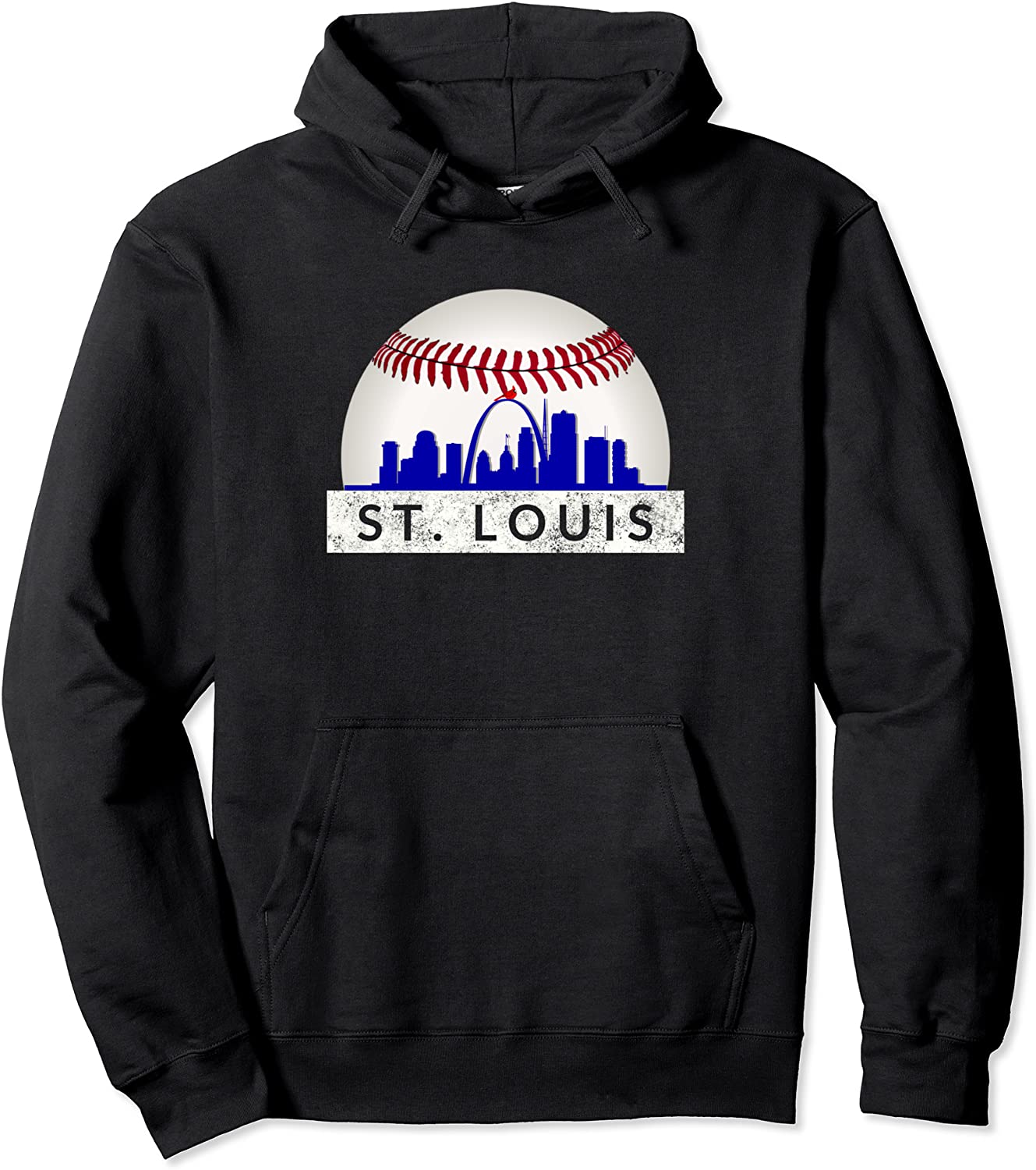 Saint Louis Red Cardinal Dress Hometown Skyline Giant Ball Pullover Hoodie