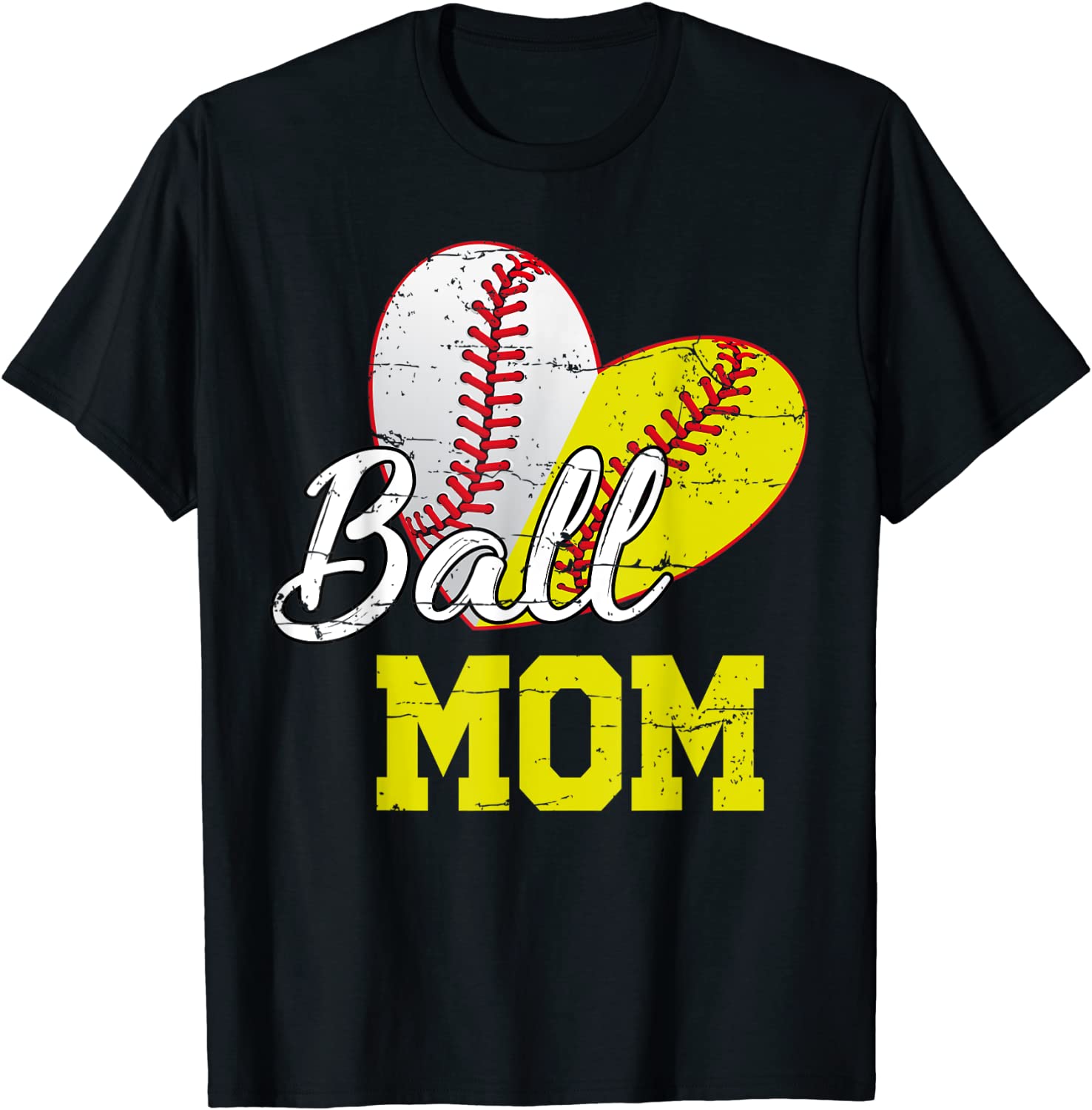 Funny Ball Mom Softball Baseball Gifts For Women Mothers Day T-Shirt