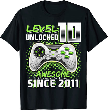 Level 10 Unlocked Awesome 2011 Video Game 10th Birthday Gift T-Shirt