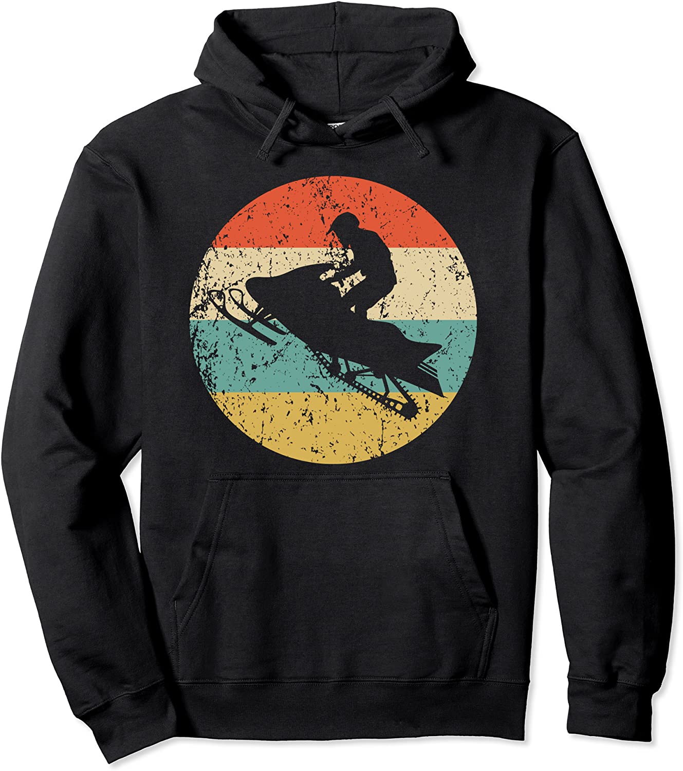 Snowmobile Retro Style Snowmobiling Pullover Hoodie