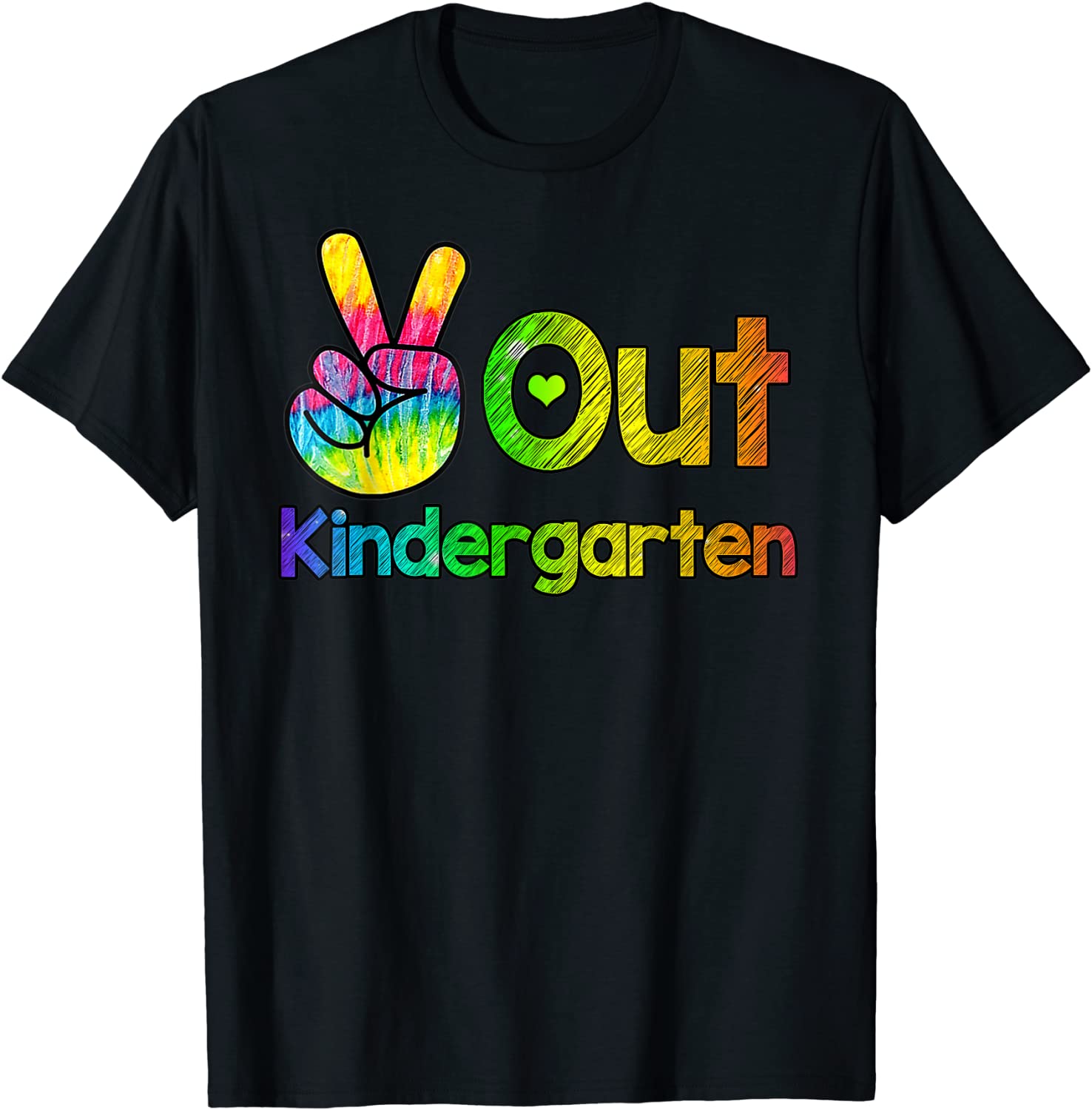 Peace Out Kindergarten Tie Dye Graduation Class Of 2021 T-Shirt