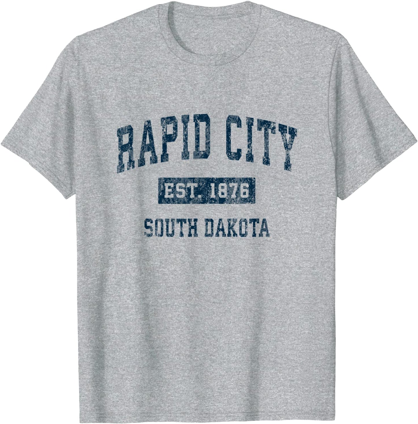 Rapid City South Dakota SD Vintage Sports Design Navy Print T-Shirt