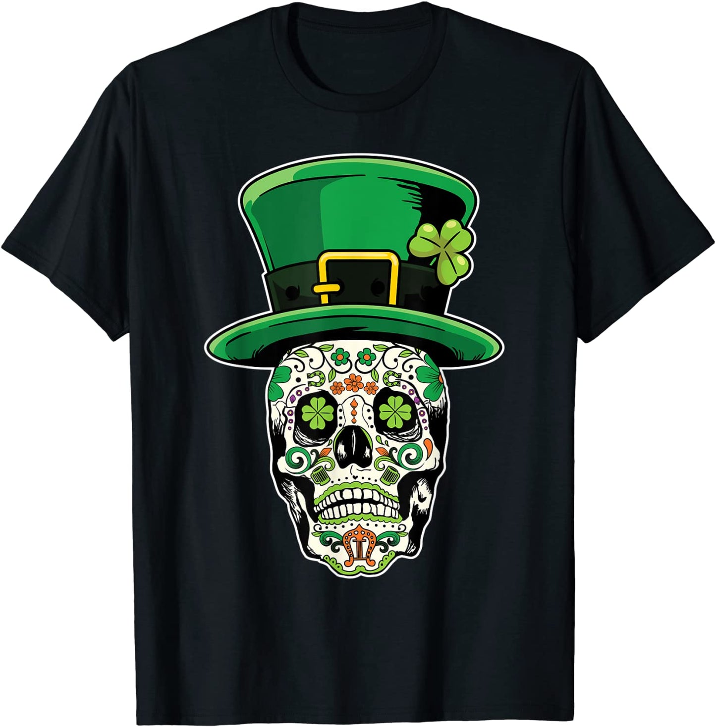 Sugar Skull Saint Patricks Day of Dead T-Shirt
