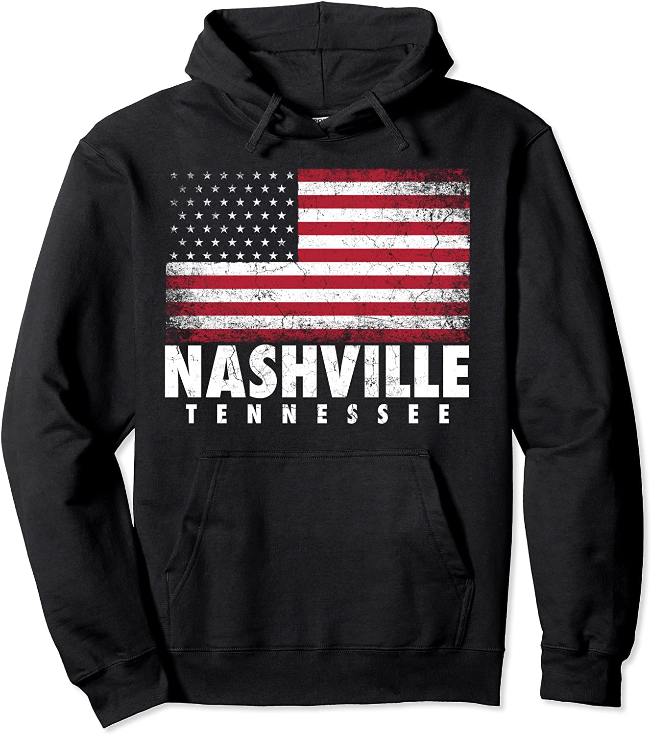 4th of July Men Women Nashville Tennessee American Flag Pullover Hoodie