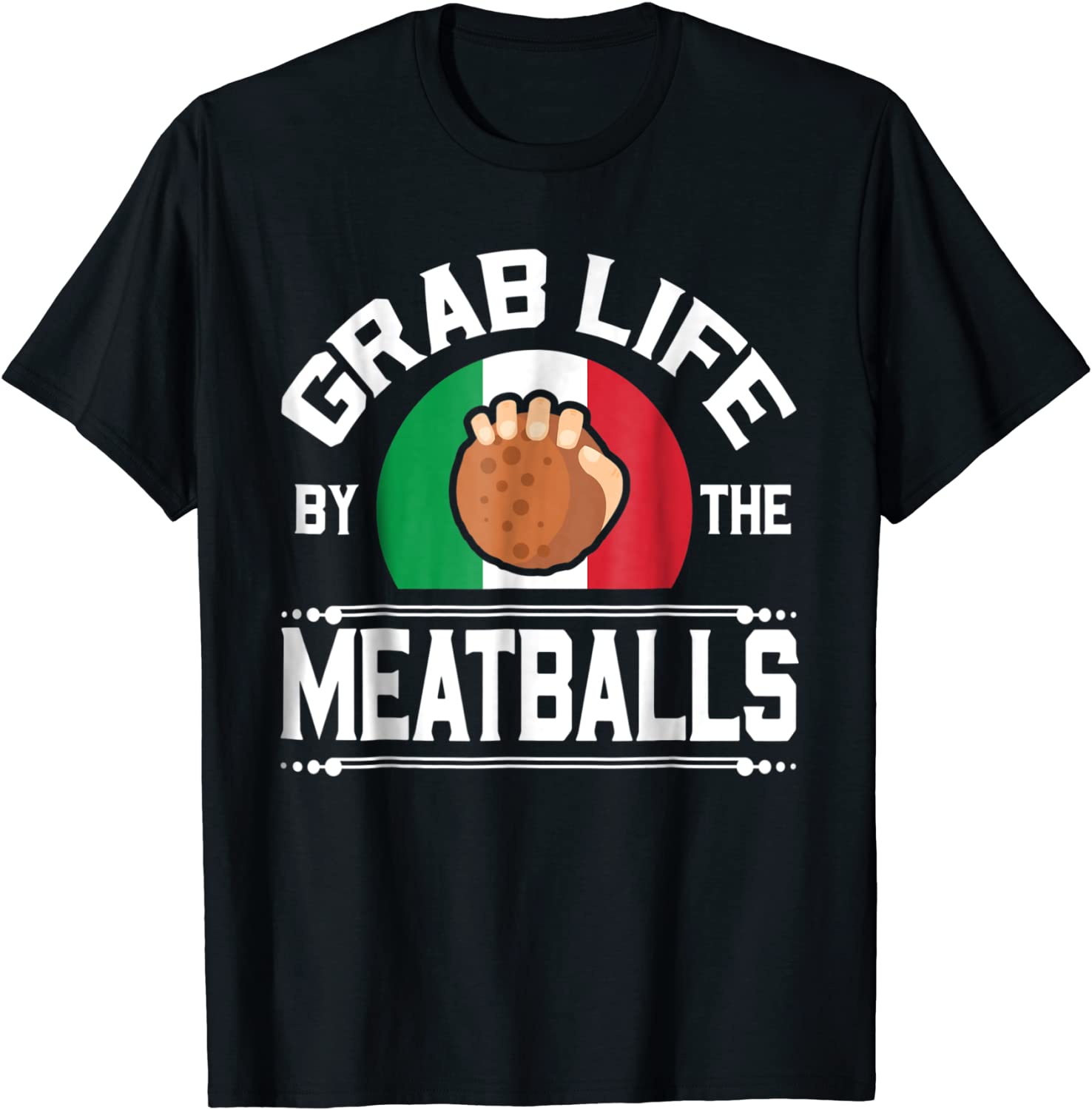 Funny Meatball Italian Food Italy Flag Shirt