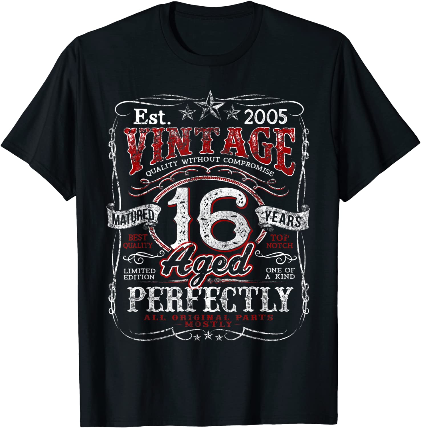 Vintage 16th Birthday 2005 Limited Edition Born In 2005 Gift T-Shirt
