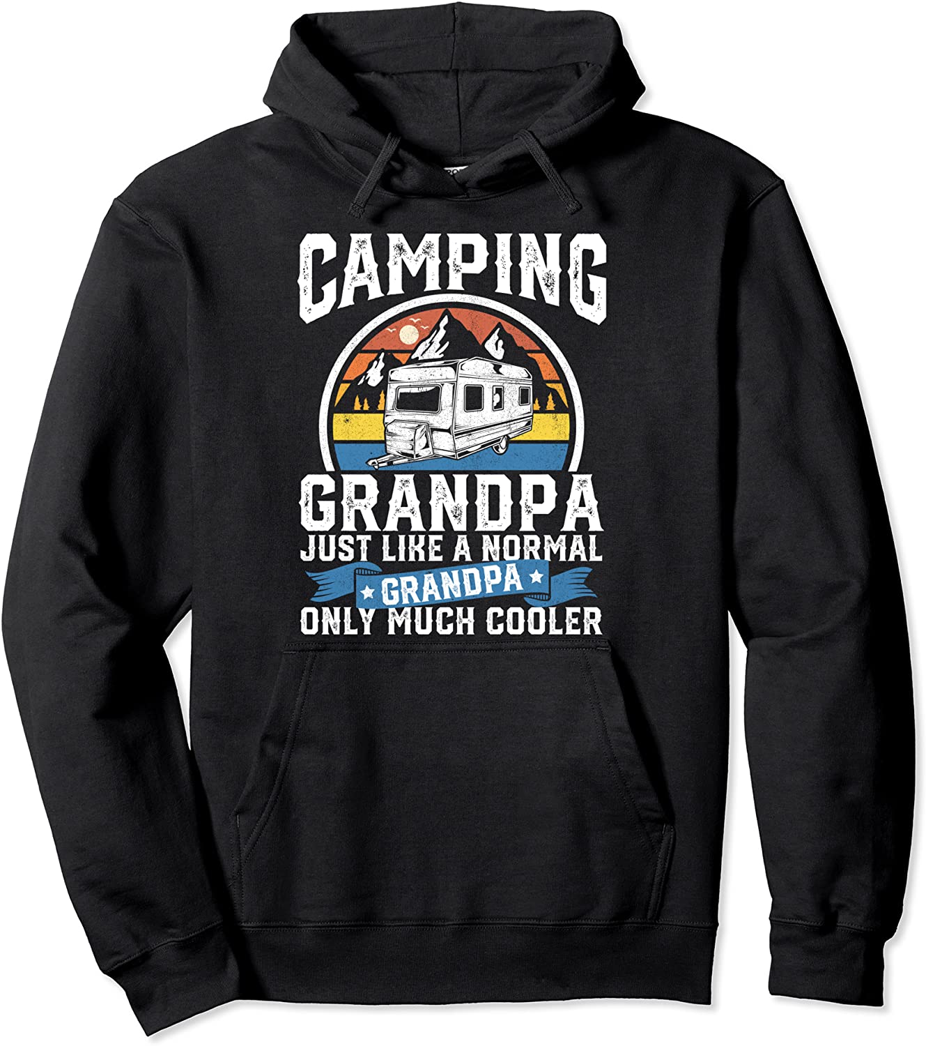 Camping Grandpa Funny Camper Outdoors Happy Papa RV Gift Pullover Hoodie