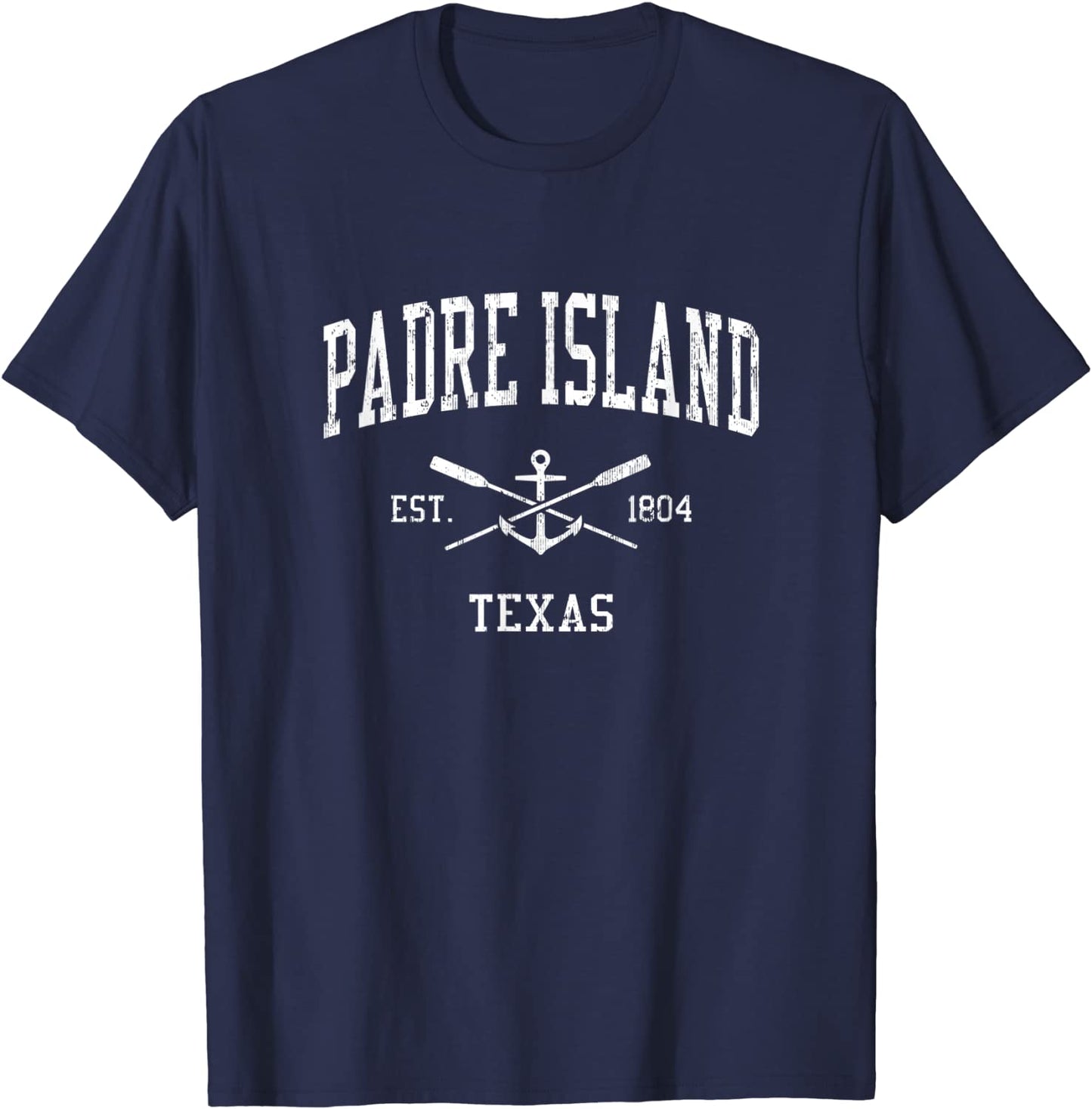Padre Island TX Vintage Crossed Oars Boat Anchor Sports T-Shirt