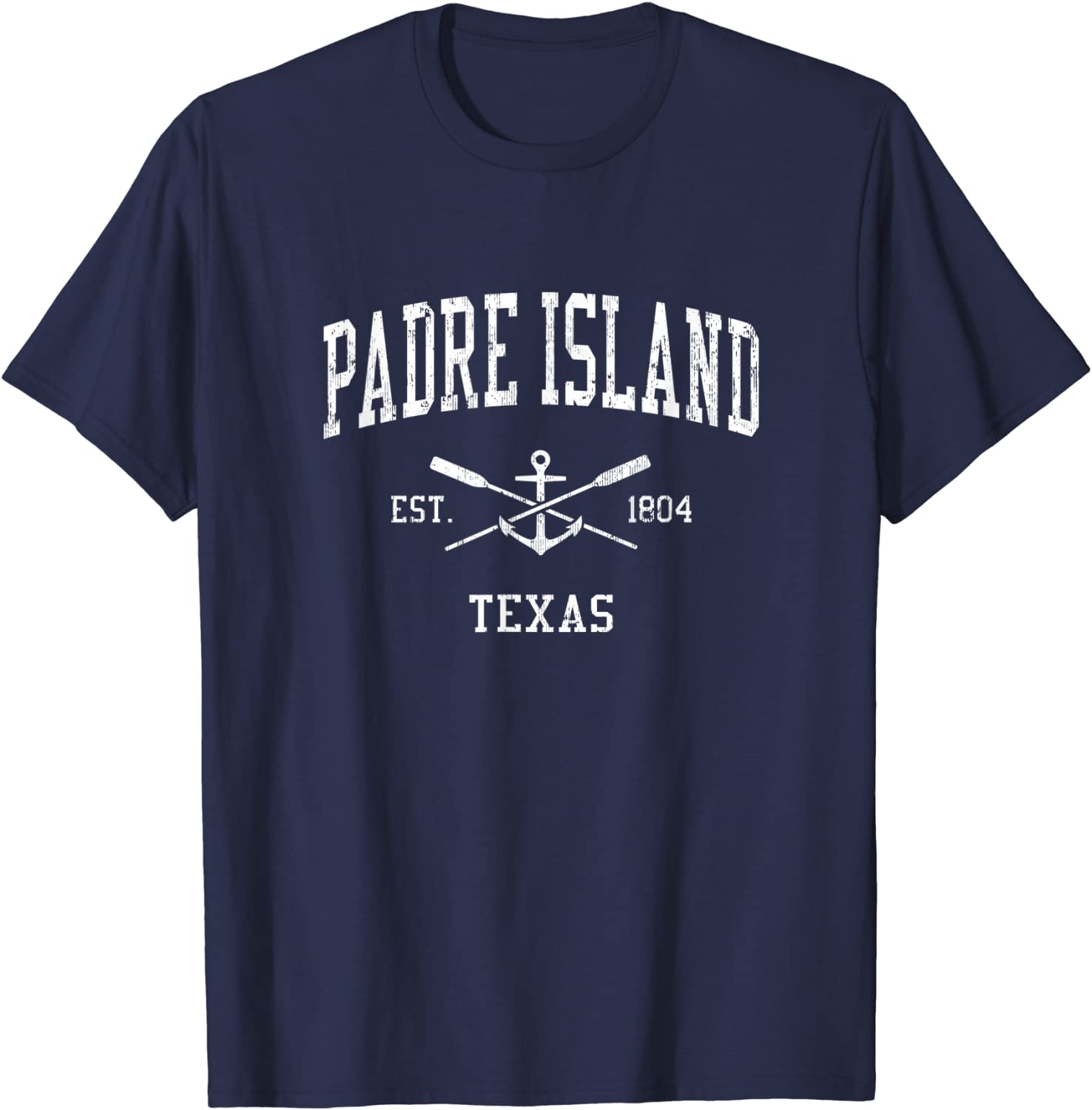 Padre Island TX Vintage Crossed Oars Boat Anchor Sports T-Shirt