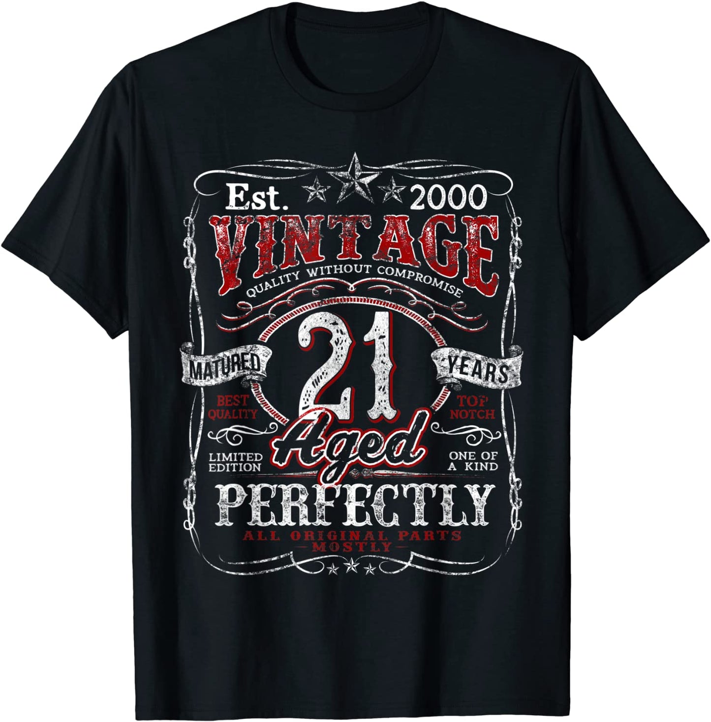 Vintage 21st Birthday 2000 Limited Edition Born In 2000 Gift T-Shirt