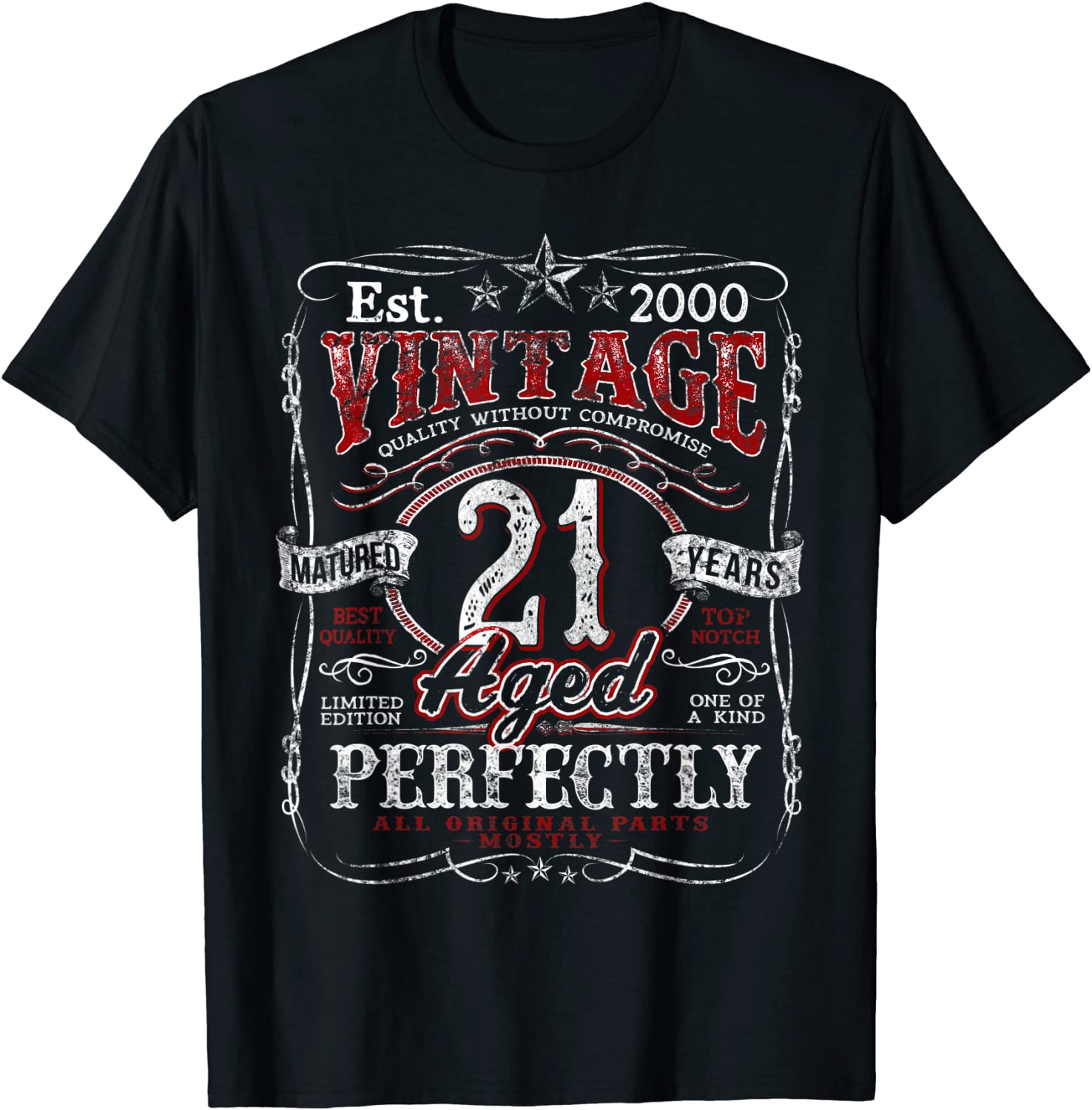 Vintage 21st Birthday 2000 Limited Edition Born In 2000 Gift T-Shirt